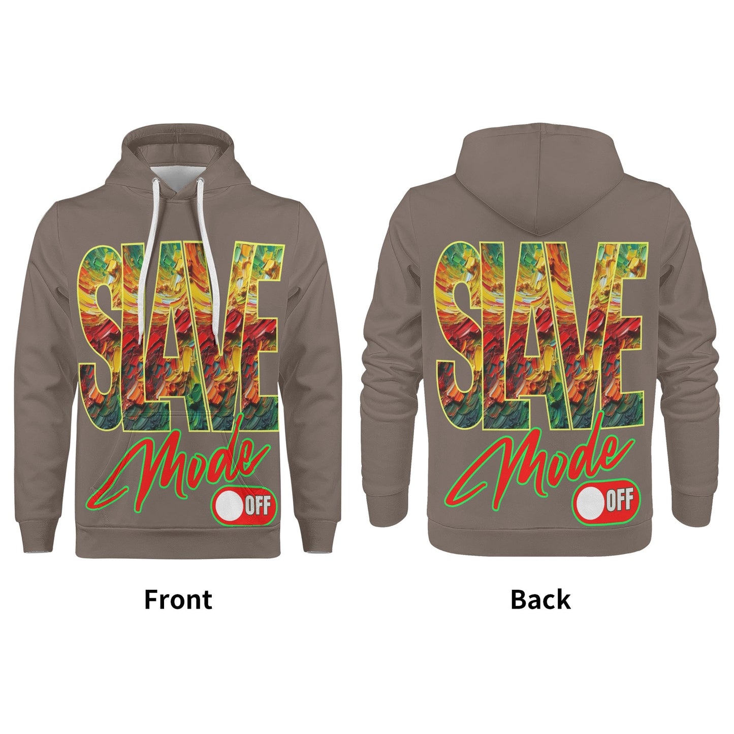 Mens All Over Print Warm Velvet Lined Hoodie "Slave Mode: On"