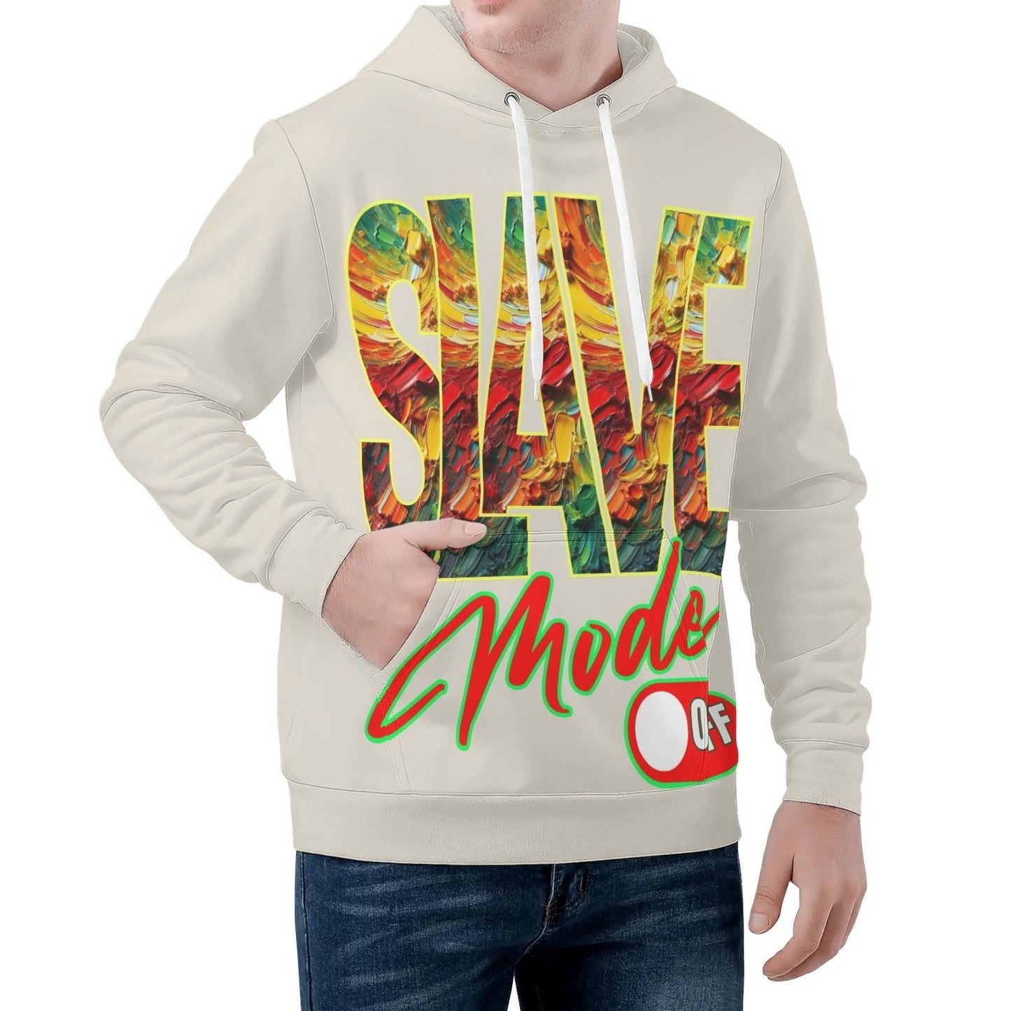 Mens All Over Print Warm Velvet Lined Hoodie "Slave Mode: On"