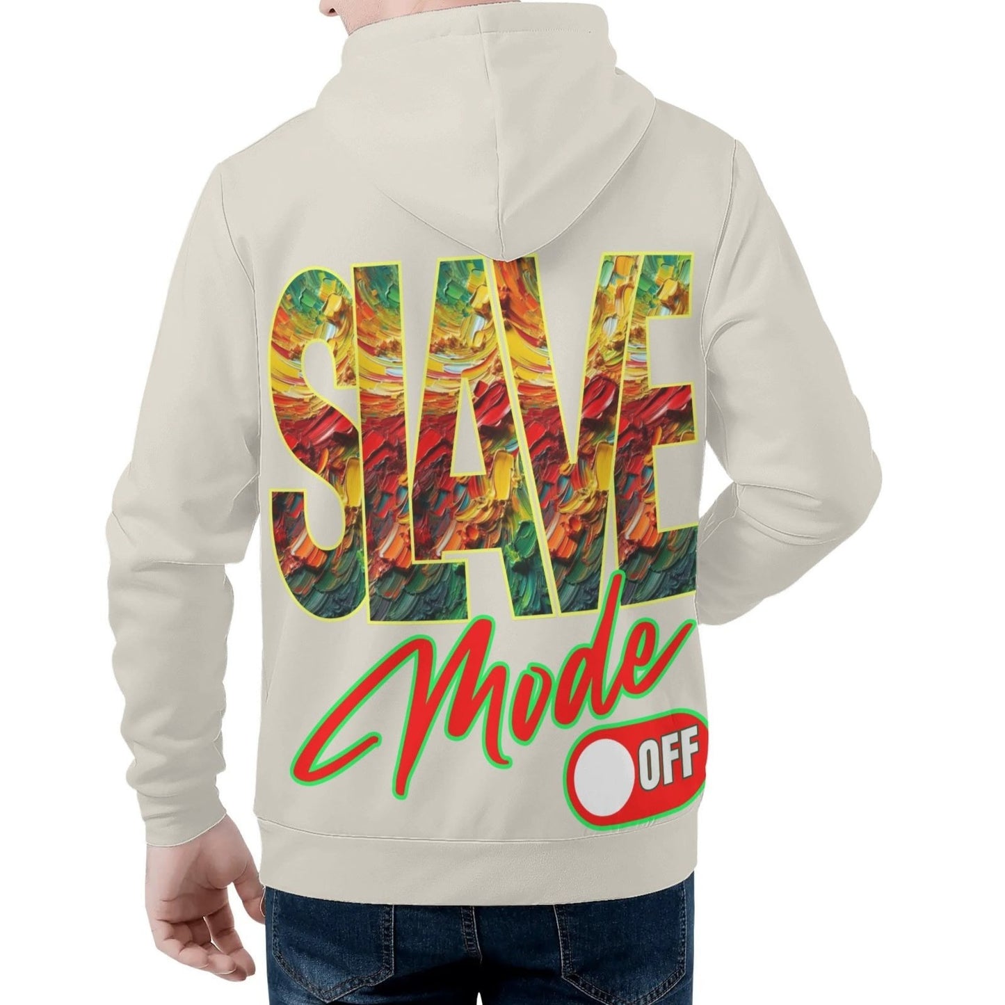 Mens All Over Print Warm Velvet Lined Hoodie "Slave Mode: On"