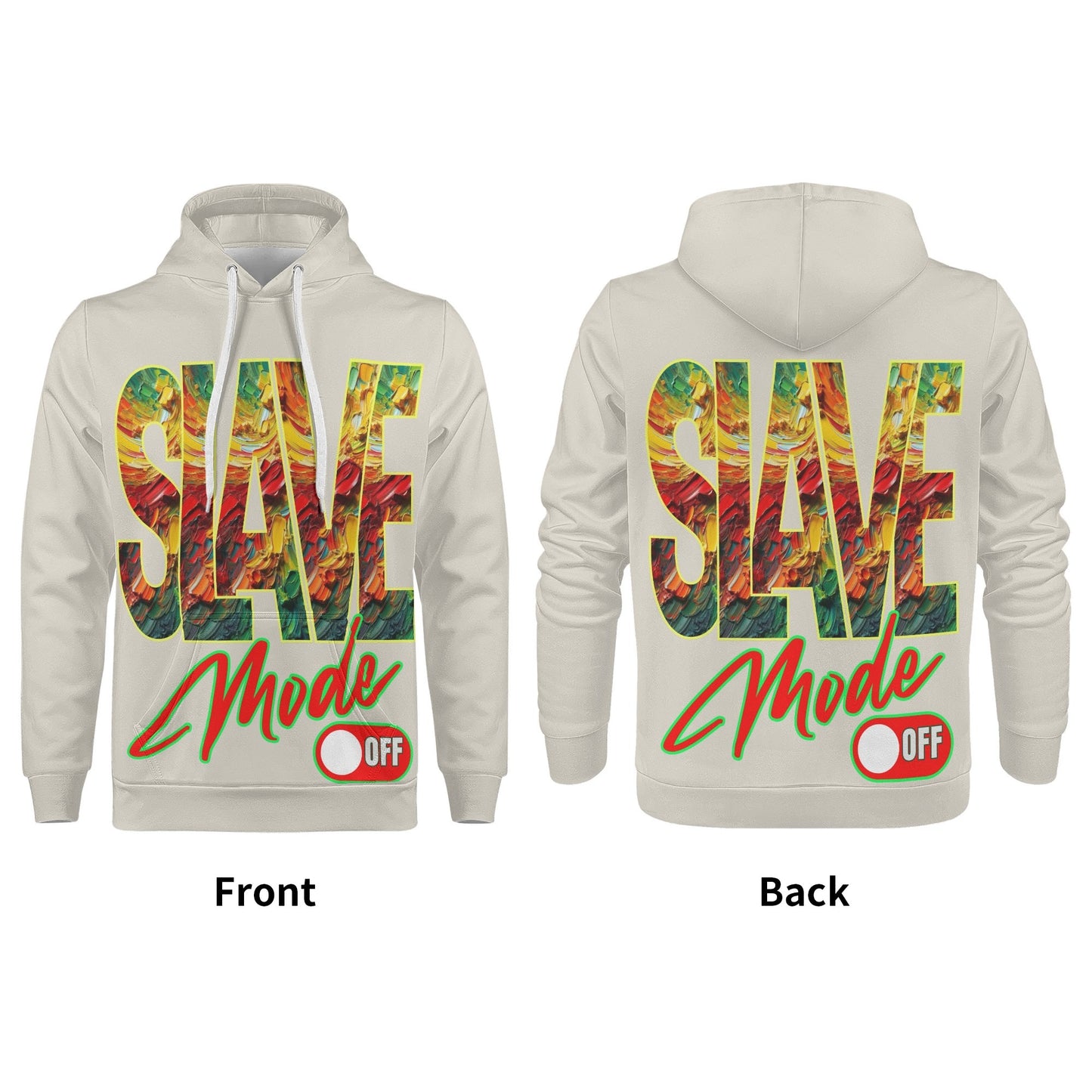 Mens All Over Print Warm Velvet Lined Hoodie "Slave Mode: On"