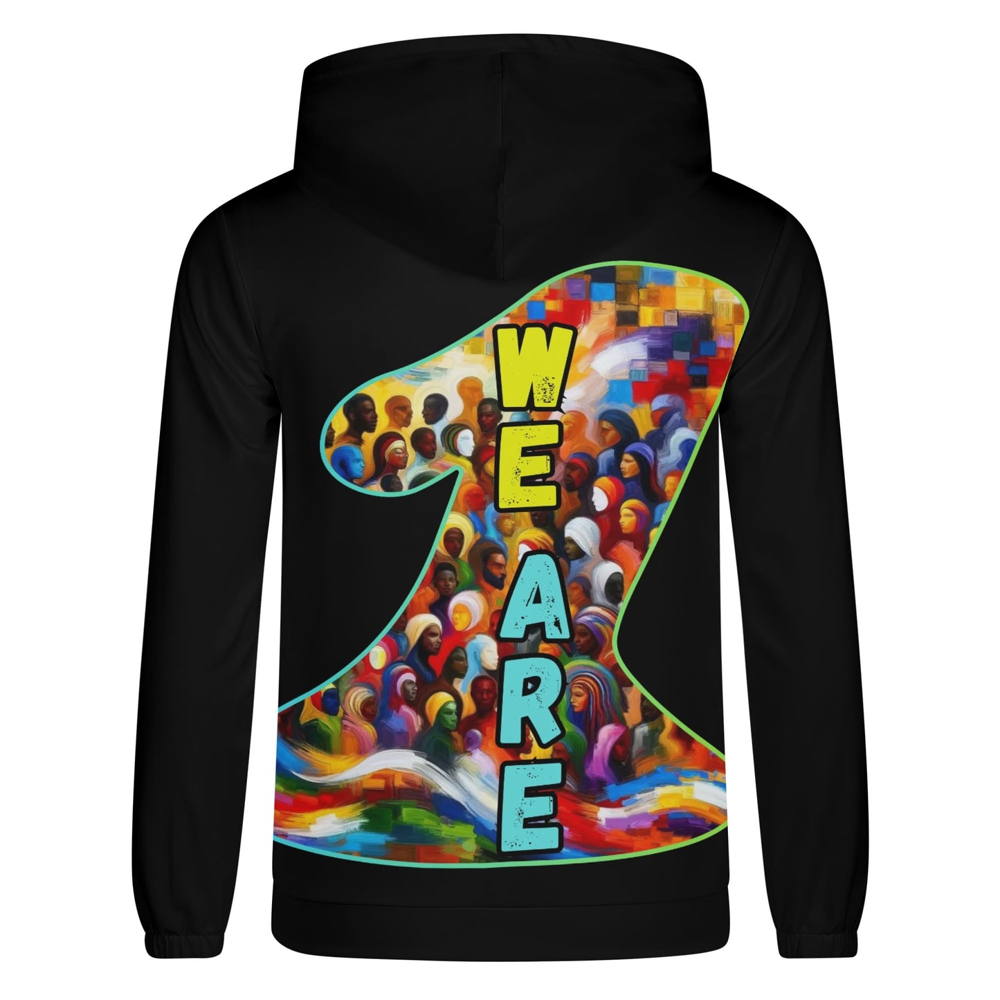 Mens Lightweight All Over Print Zip Hoodie "One Love"