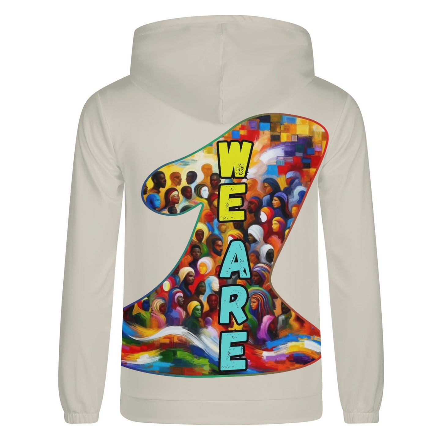 Mens Lightweight All Over Print Zip Hoodie "One Love"