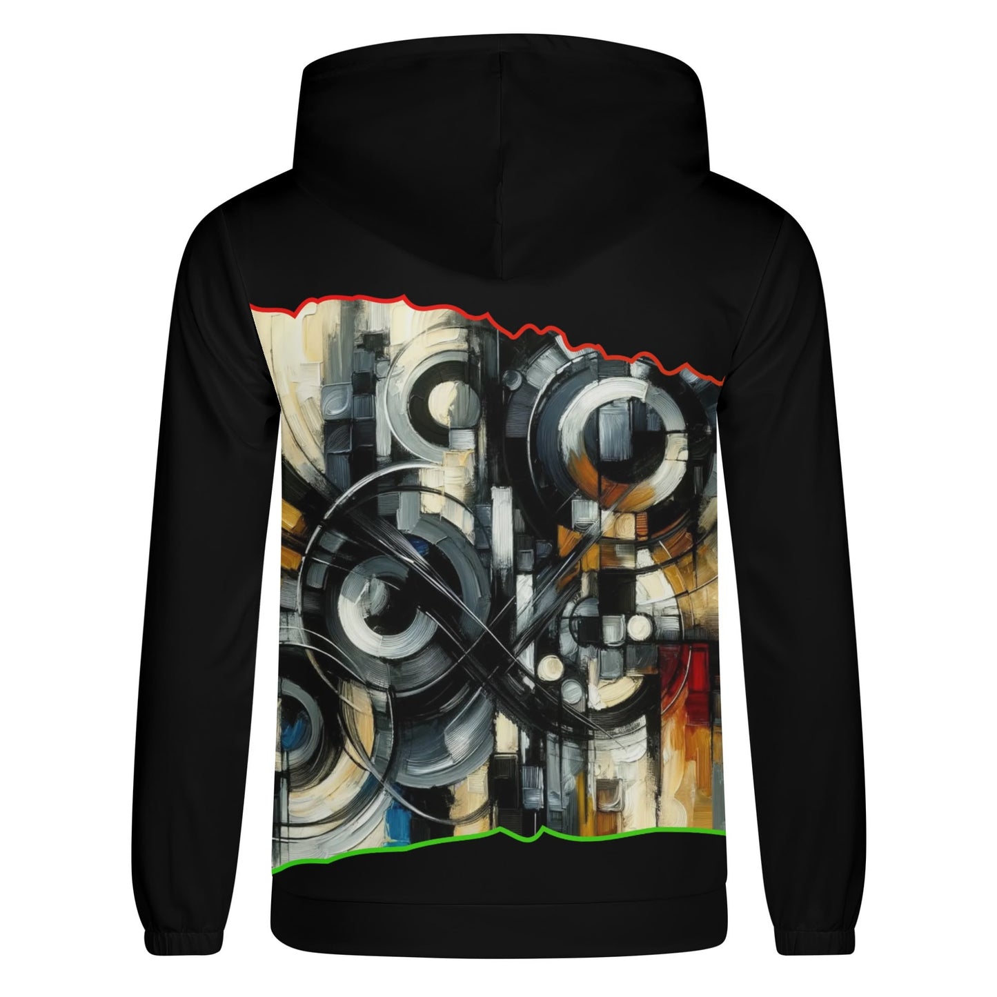 Mens Lightweight All Over Print Zip Hoodie "African Abstract Print"