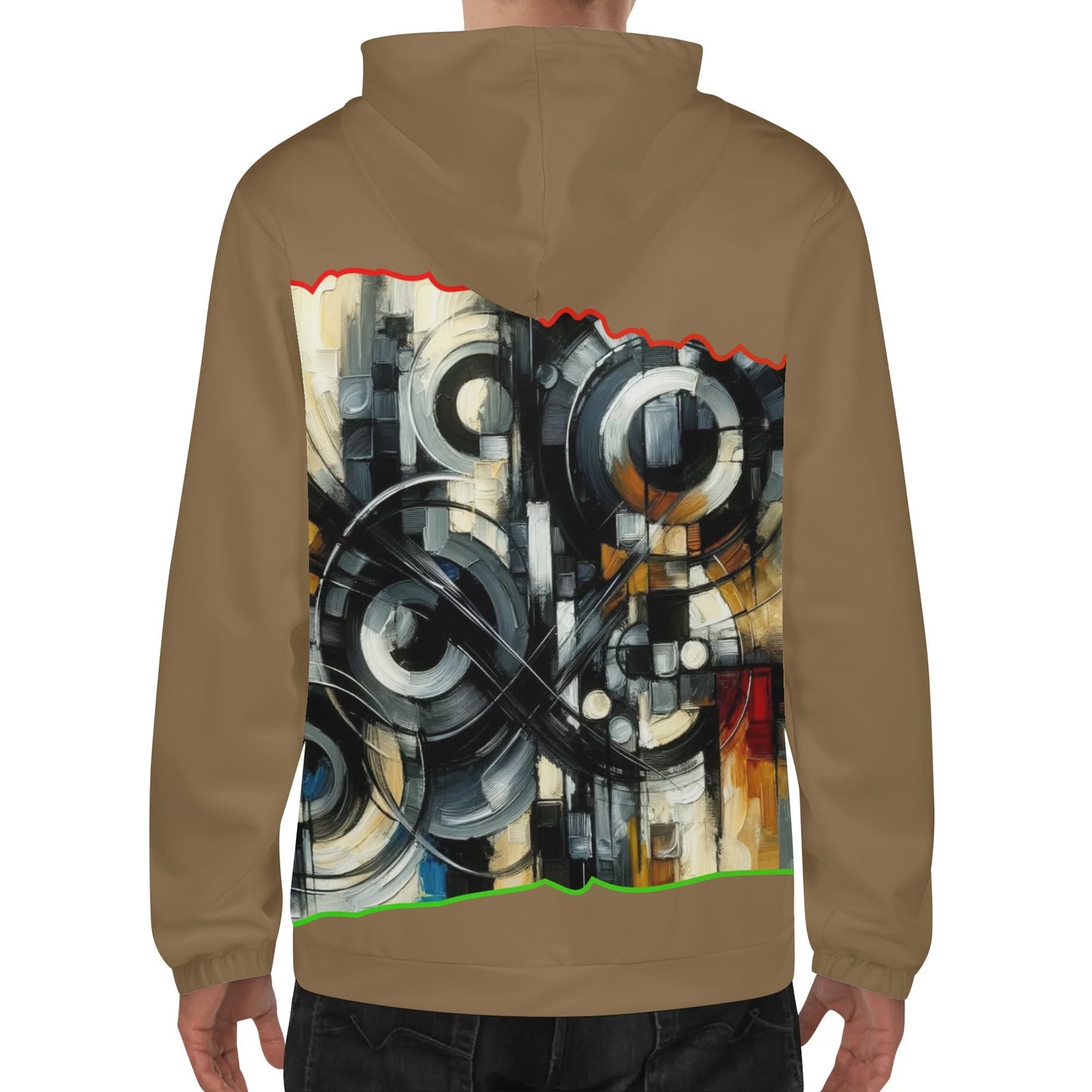 Mens Lightweight All Over Print Zip Hoodie "African Abstract Print"