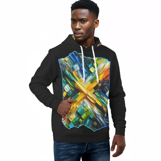 Mens All Over Print Warm Velvet Lined Hoodie "Jamaica"