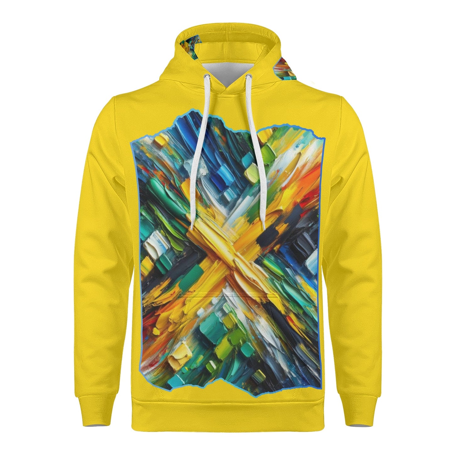 Mens All Over Print Warm Velvet Lined Hoodie Jamaica