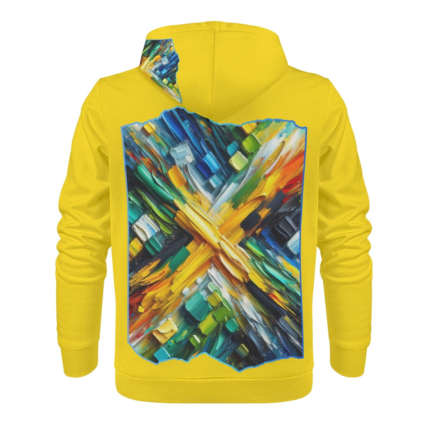 Mens All Over Print Warm Velvet Lined Hoodie Jamaica