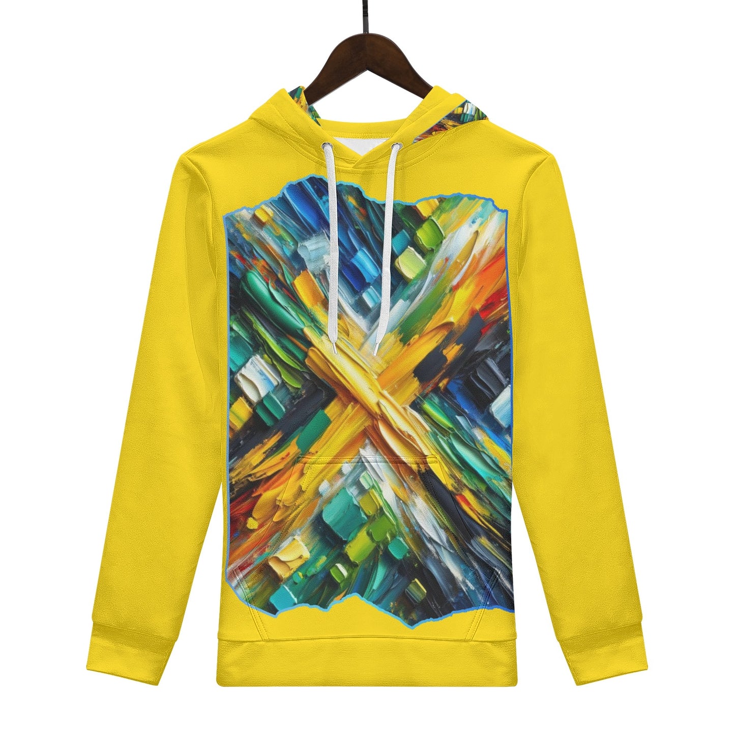 Mens All Over Print Warm Velvet Lined Hoodie Jamaica