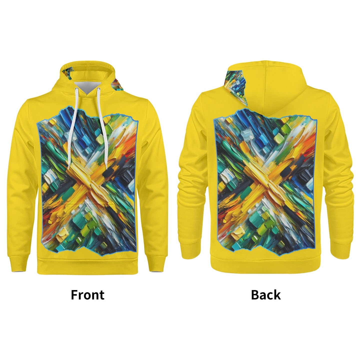 Mens All Over Print Warm Velvet Lined Hoodie Jamaica