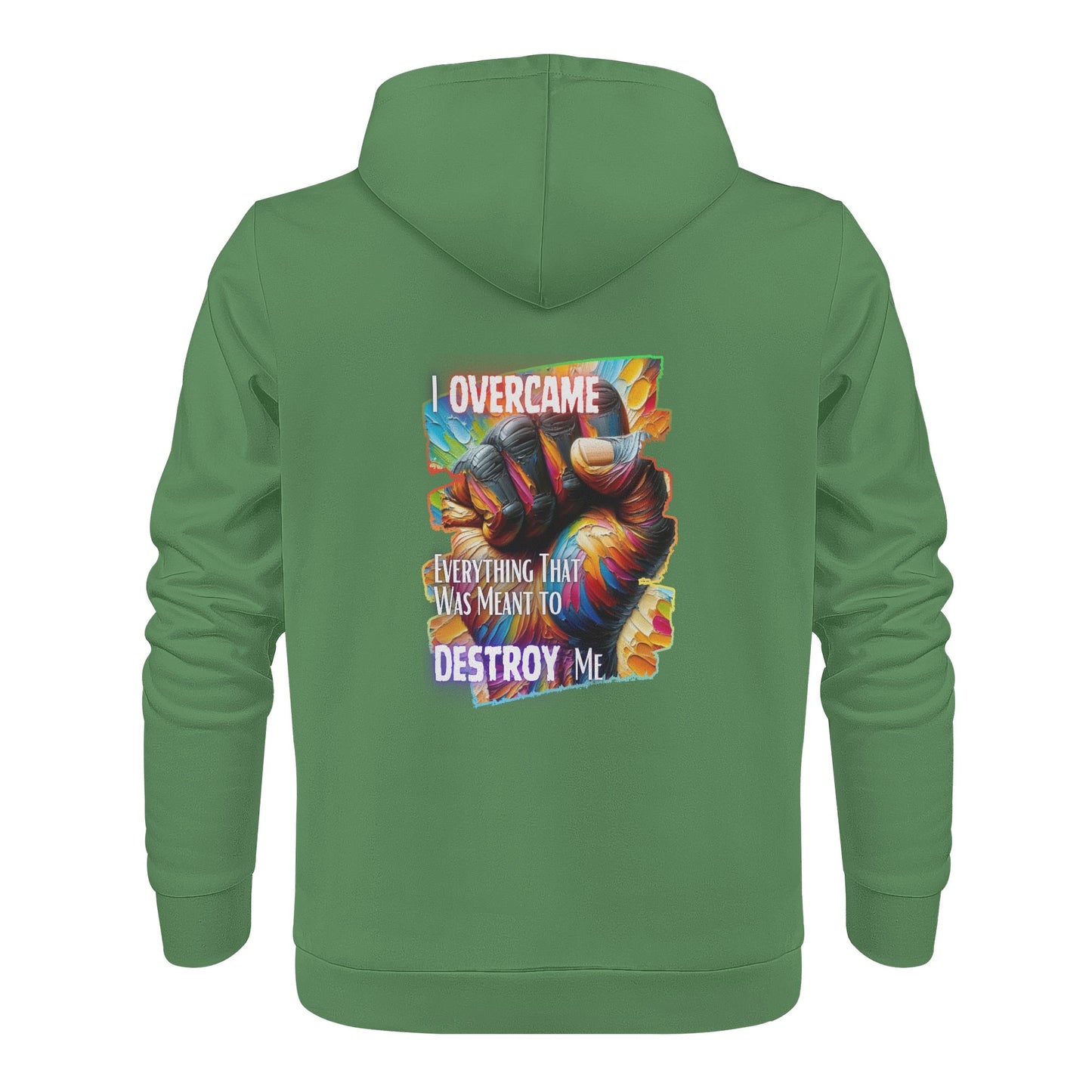 Mens All Over Print Warm Velvet Lined Hoodie I Overcame Everything That was Meant to Destroy Me