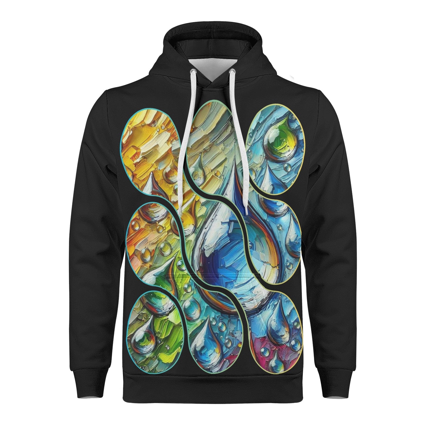 Mens All Over Print Warm Velvet Lined Hoodie One Drop