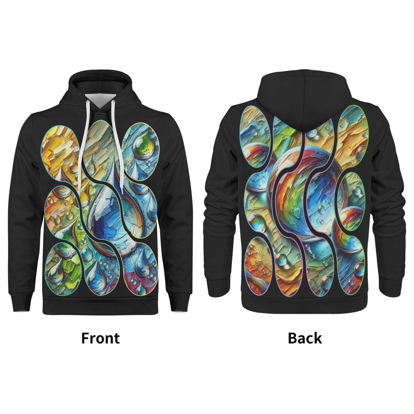 Mens All Over Print Warm Velvet Lined Hoodie One Drop