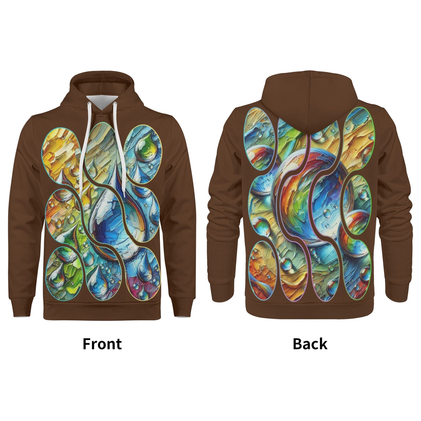 Mens All Over Print Warm Velvet Lined Hoodie One Drop