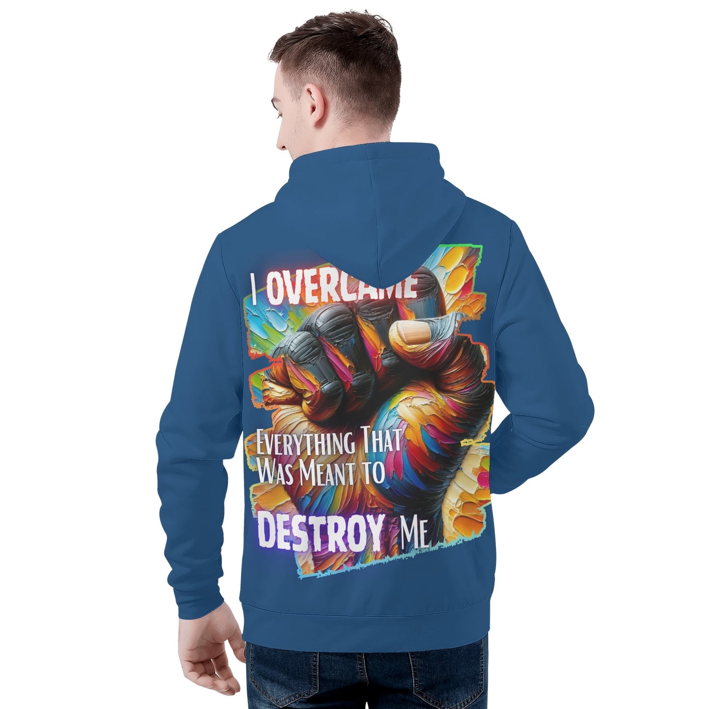 Mens All Over Print Warm Velvet Lined Hoodie I Am Black, I Am Me...