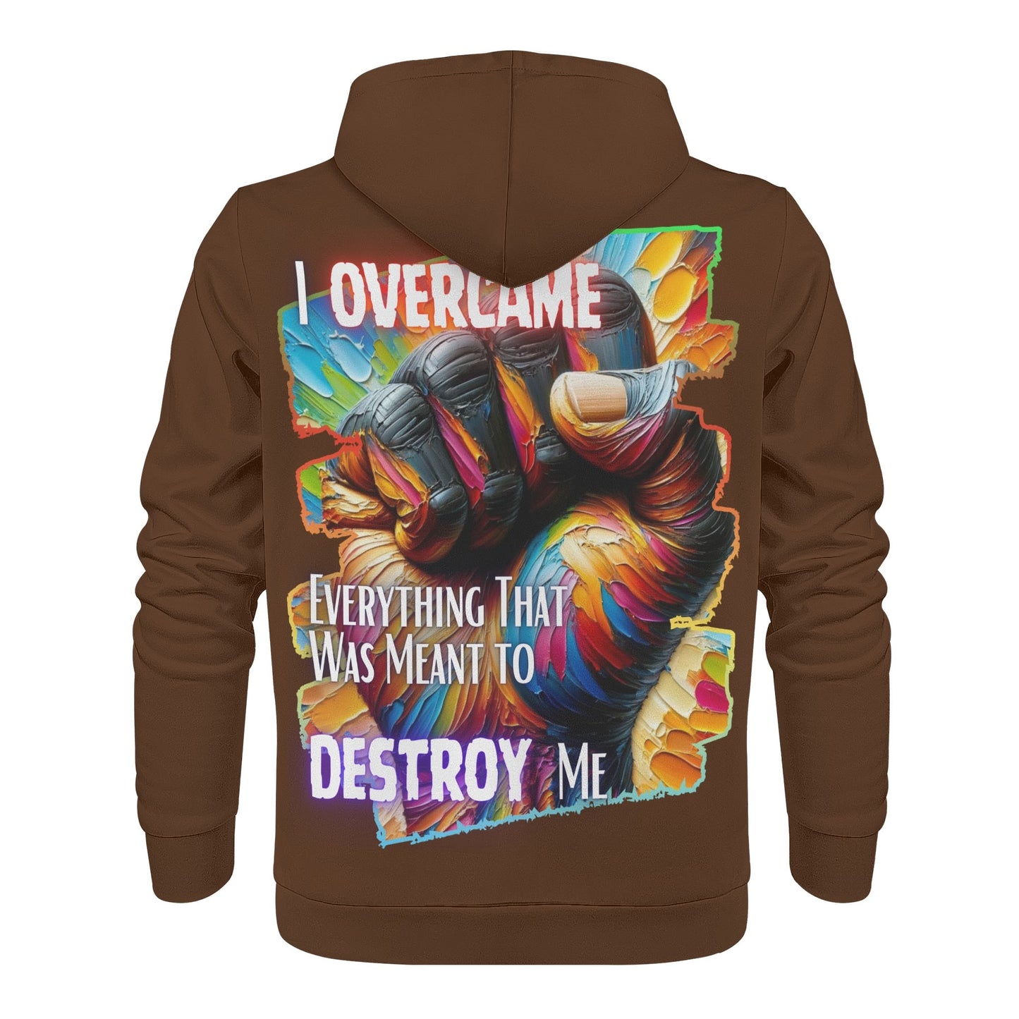 Mens All Over Print Warm Velvet Lined Hoodie I Am Black, I Am Me...