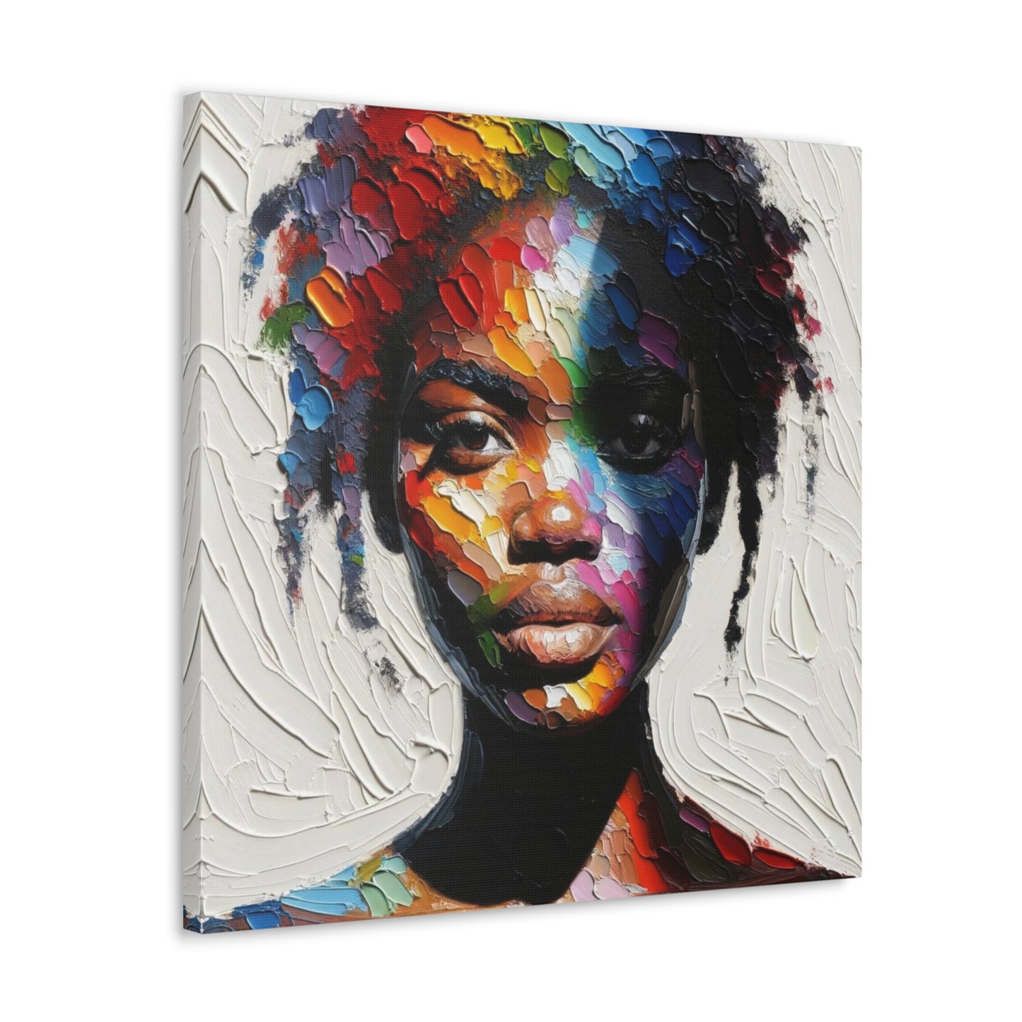 Art Print, Afro-Caribbean Woman, Oil Finish, West Indian Ethnicity, Cultural, Heritage, Semi-Abstract, Canvas Gallery Wrap