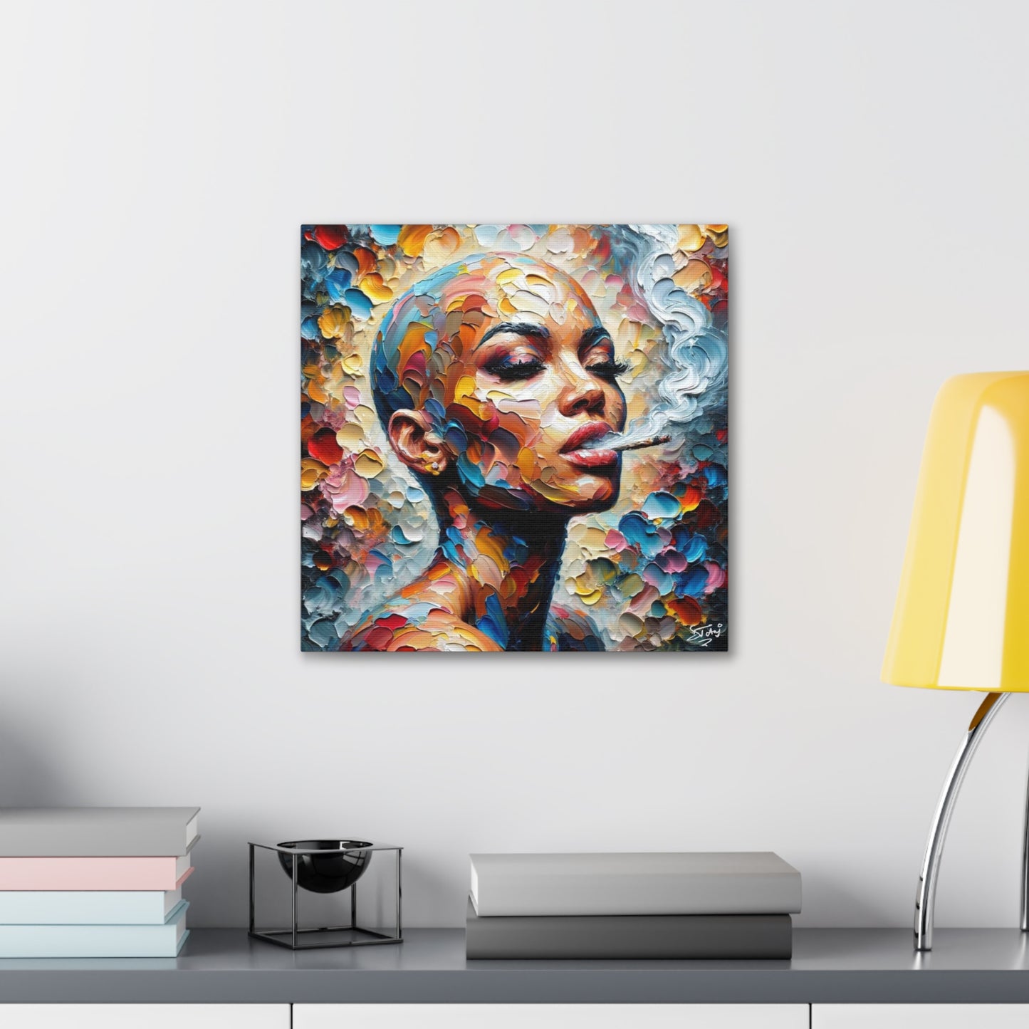 Art Print, Afro-Caribbean Woman, Oil Finish, West Indian Ethnicity, Cultural, Heritage, Semi-Abstract, Canvas Gallery Wrap