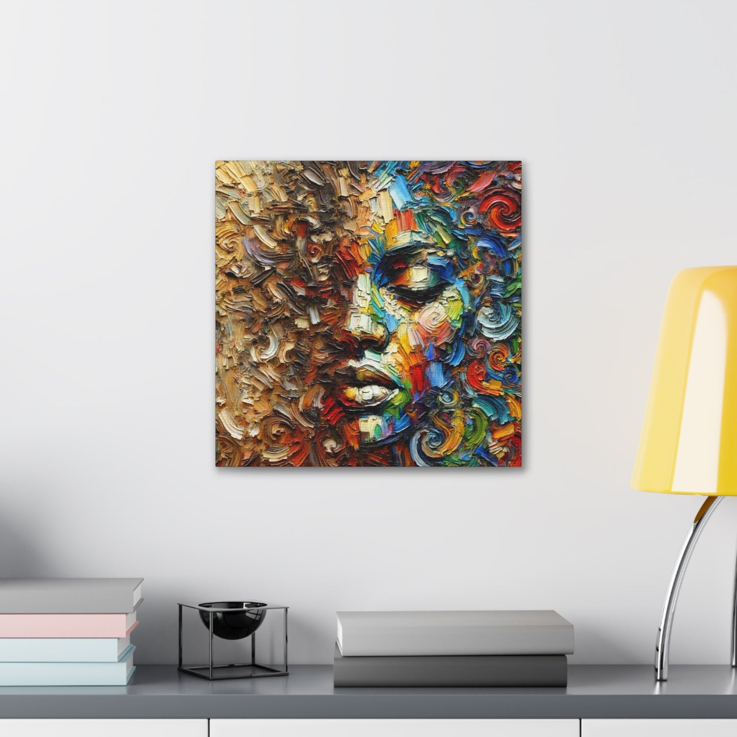 Art Print, African Woman "In Abstraction," Black Roots, Oil Finish, Unity, One Love, Abstract, Canvas Gallery Wrap