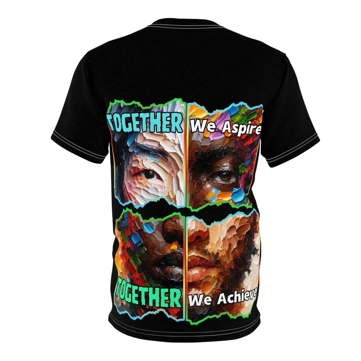 Unisex Cut & Sew Tee (AOP), "Together We Aspire., Together We Achieve"