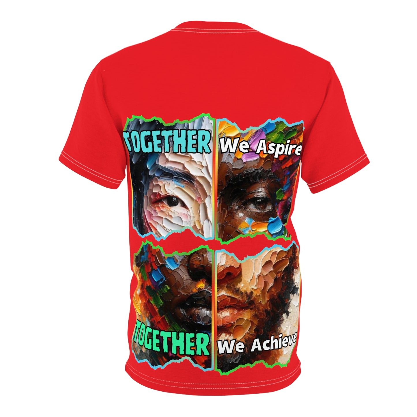 Unisex Cut & Sew Tee (AOP), "Together We Aspire, Together We Achieve"