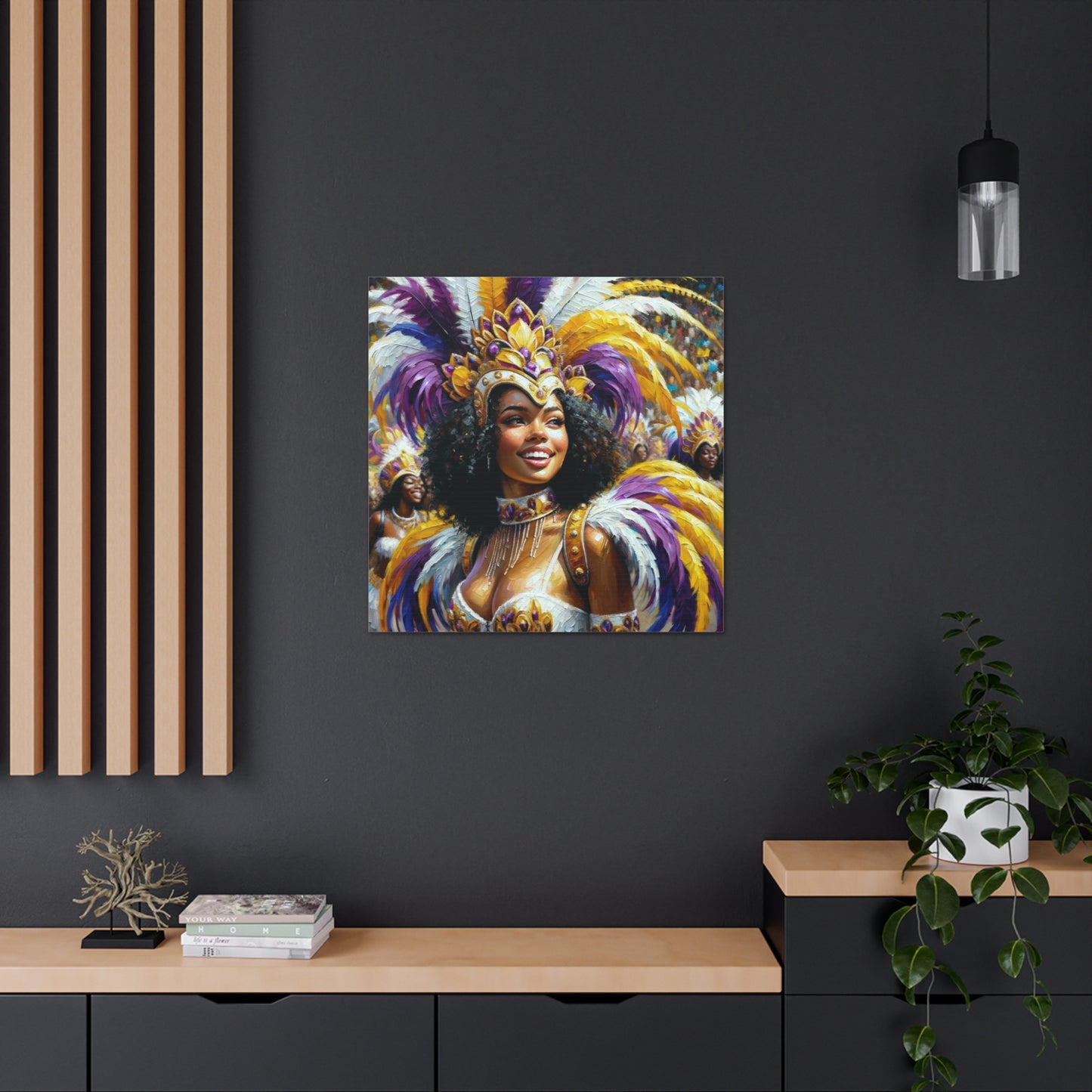 Art Print#10 of Trini Masquerader, Carnival, Oil Finish, West Indian Ethnicity, Cultural, Heritage, Art, Black Woman, Canvas Gallery Wraps