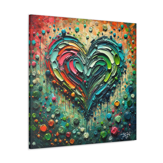 Art Print, "Love in Color," Oil Finish, Abstract, West Indian Ethnicity, Cultural, Heritage, Semi-Abstract, Canvas Gallery Wrap