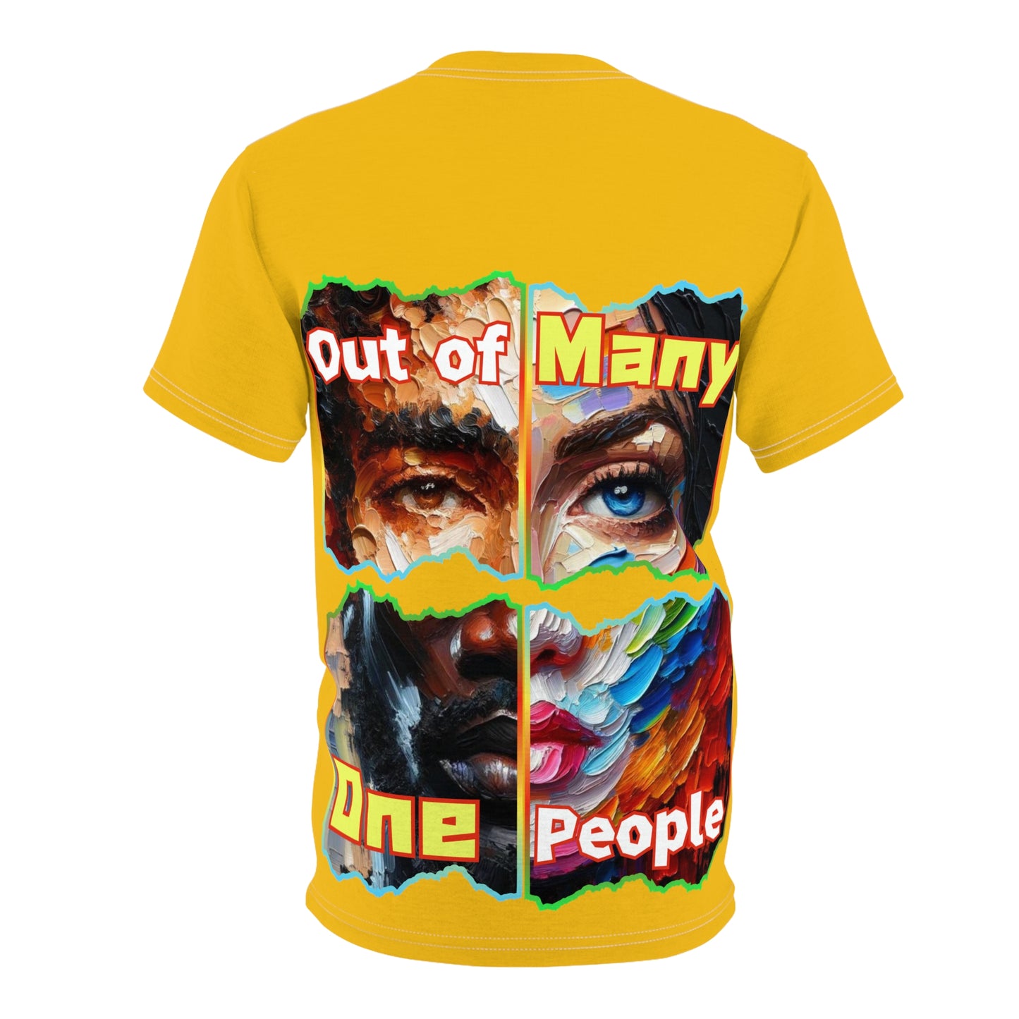 Unisex Cut & Sew Tee (AOP), "Out of Many One People"