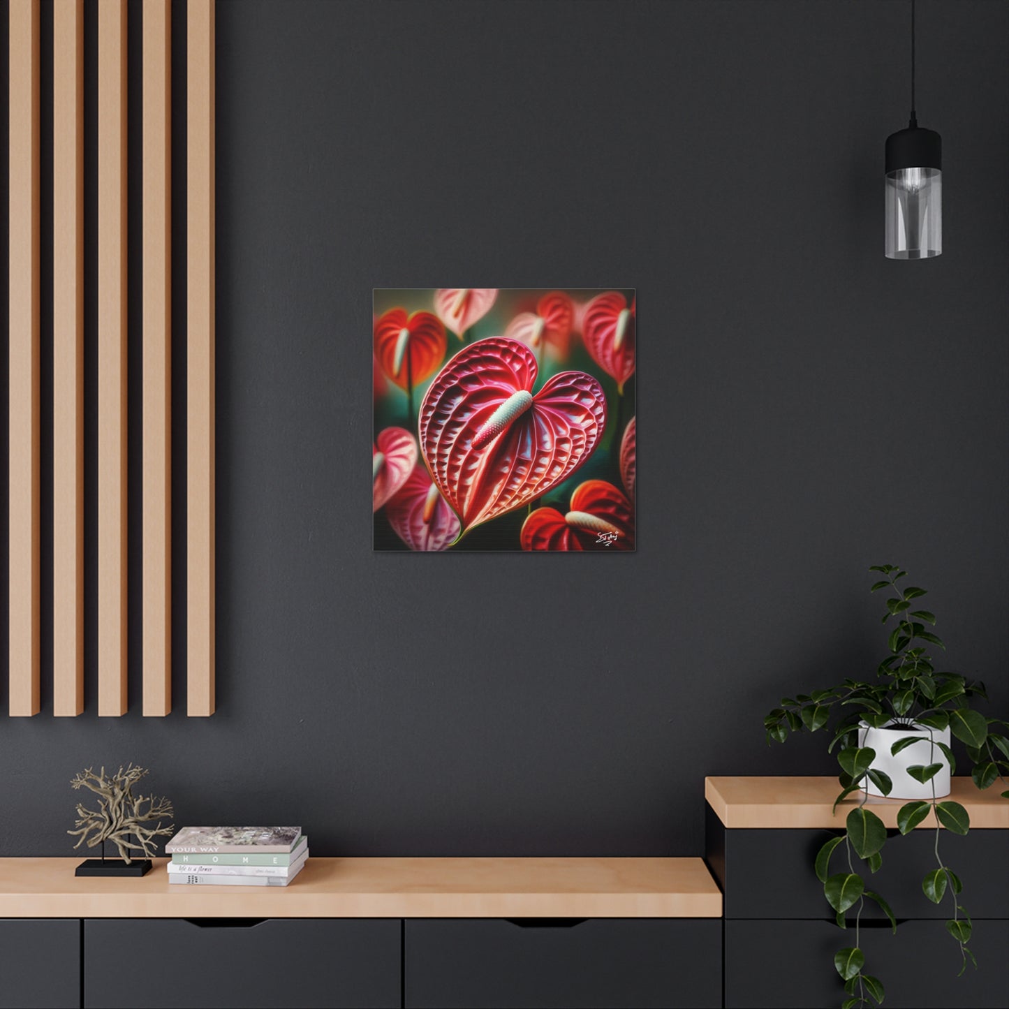 Print #2 of Anthurium flowers with a vibrant, oil-painted finish, Canvas Gallery Wraps