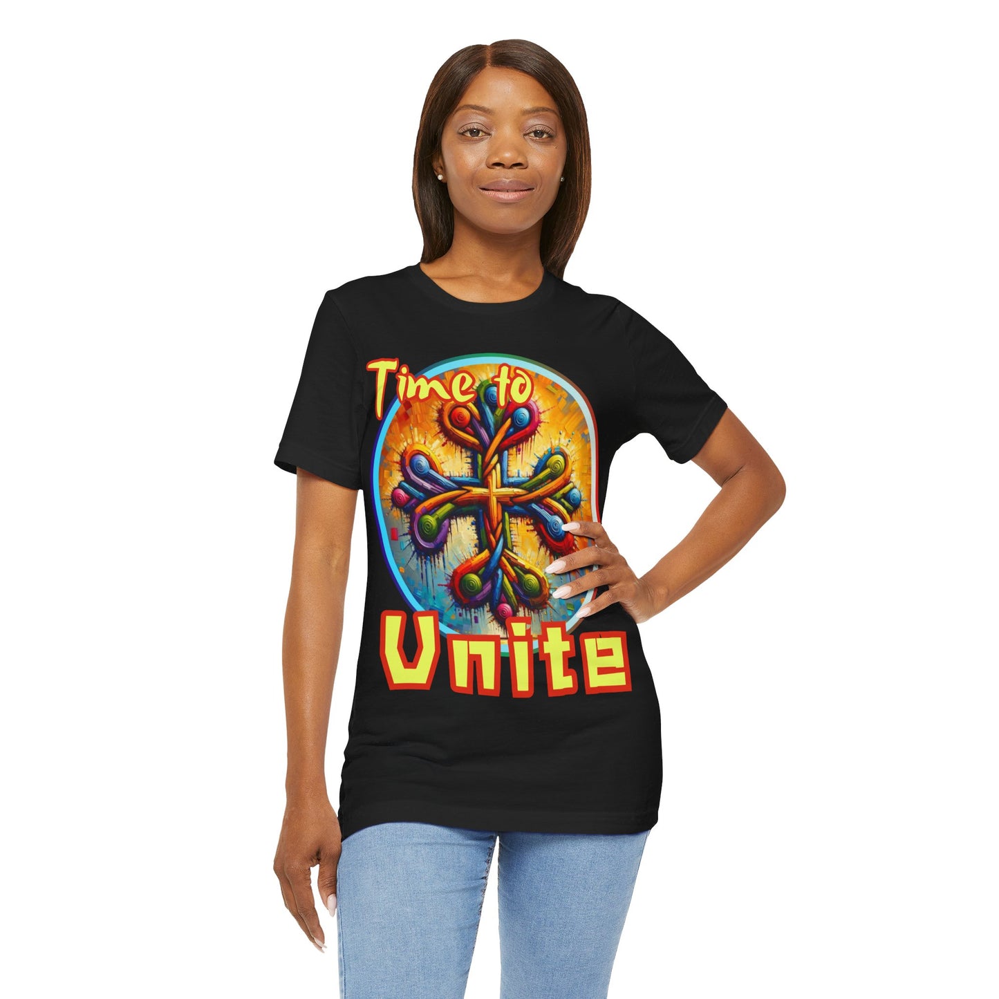 Unisex Jersey Short Sleeve Tee, "Time to Unite" Self-Awareness, Unity, Inclusion, Anti-Racism, One Love, Inclusion, DEI, Diversity