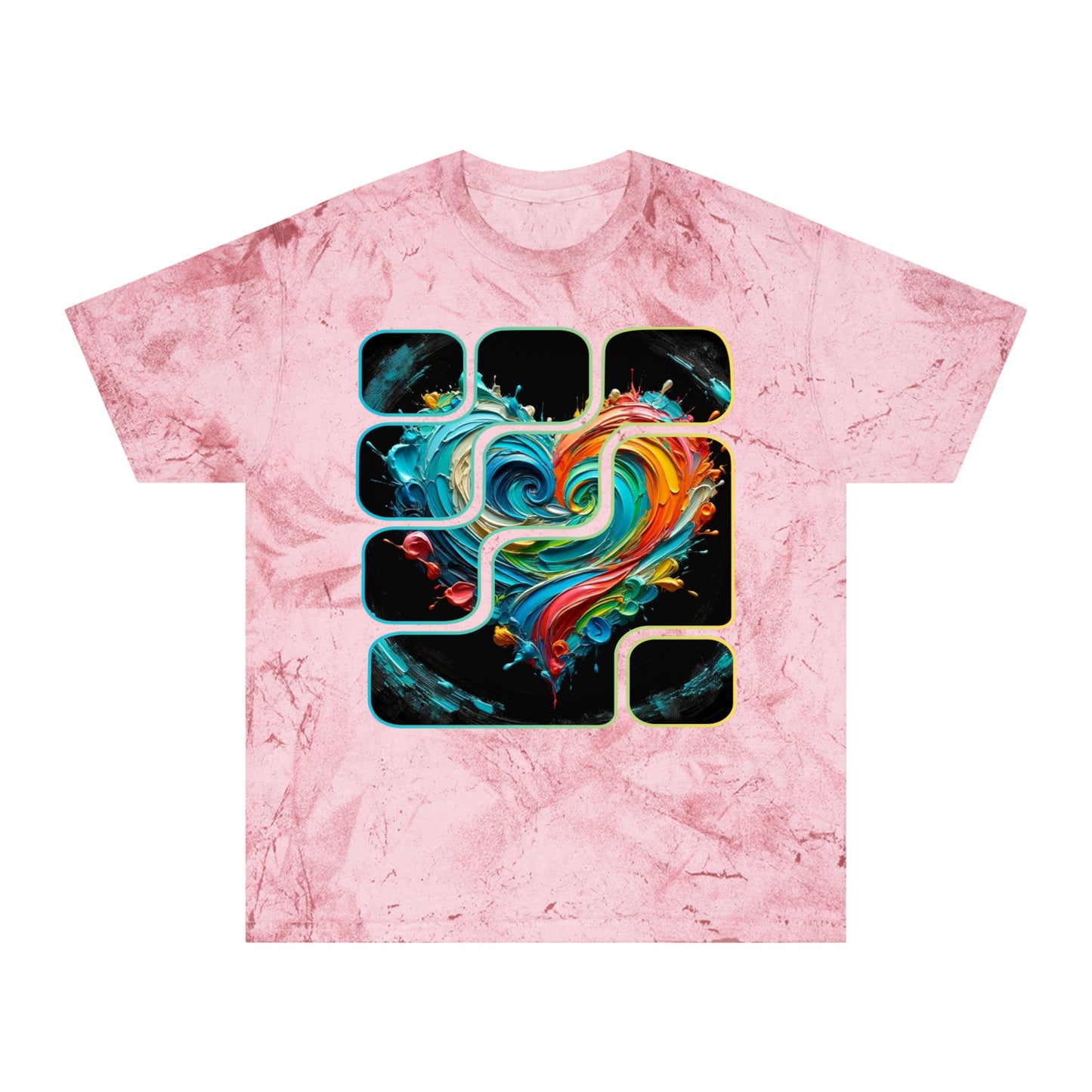 Unisex Color Blast T-Shirt "Love" One World, Self-Love, Anti-Racism, One Love, Unity, Inclusion, Diversity, Immigrant Outsiders, Cultural Identity, Black Excellence Empowerment Inspiration, FashionWithPurpose, ConsciousClothing