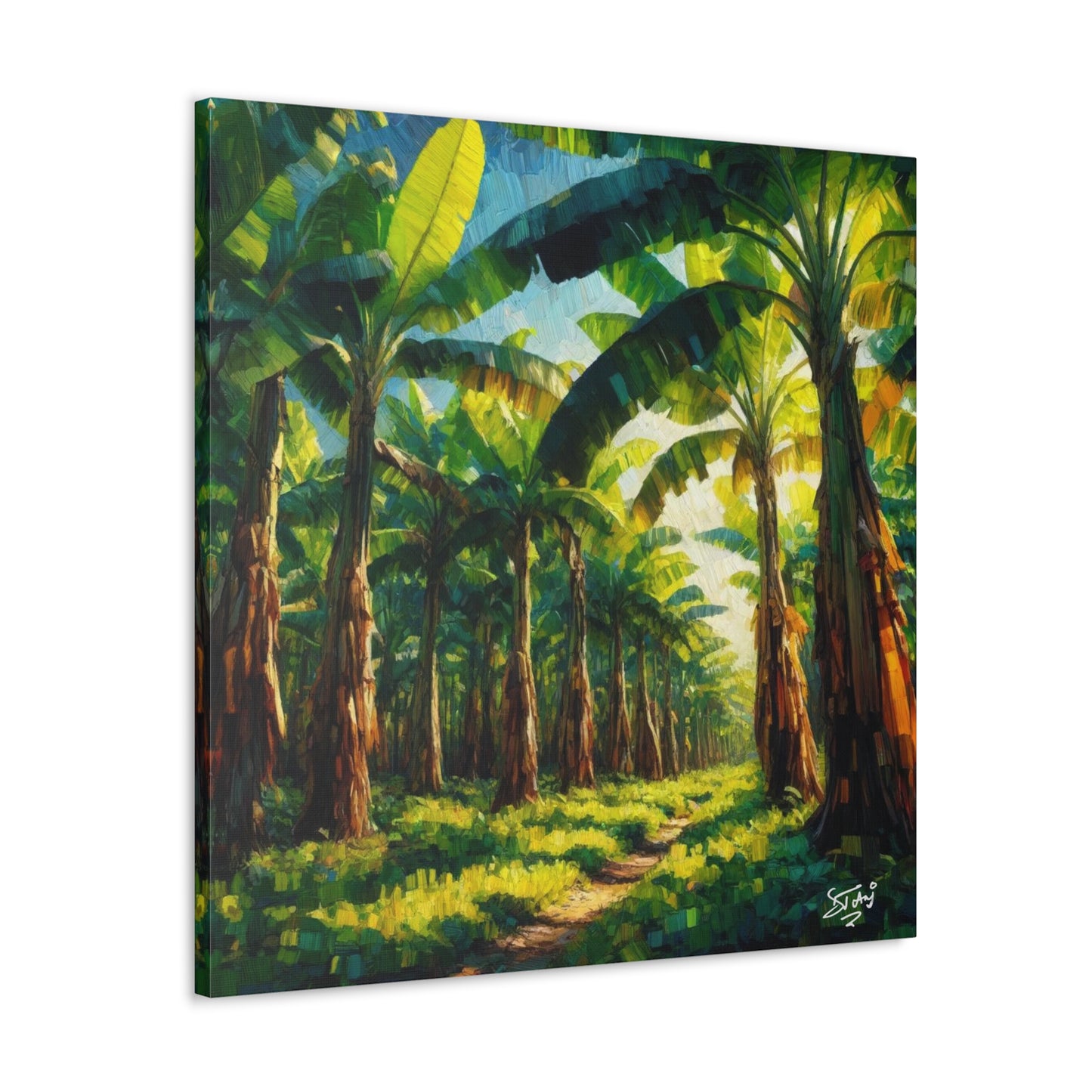 Art Print, Banana Tree Farm, Jamaica, West Indian Art, Canvas Gallery Wraps