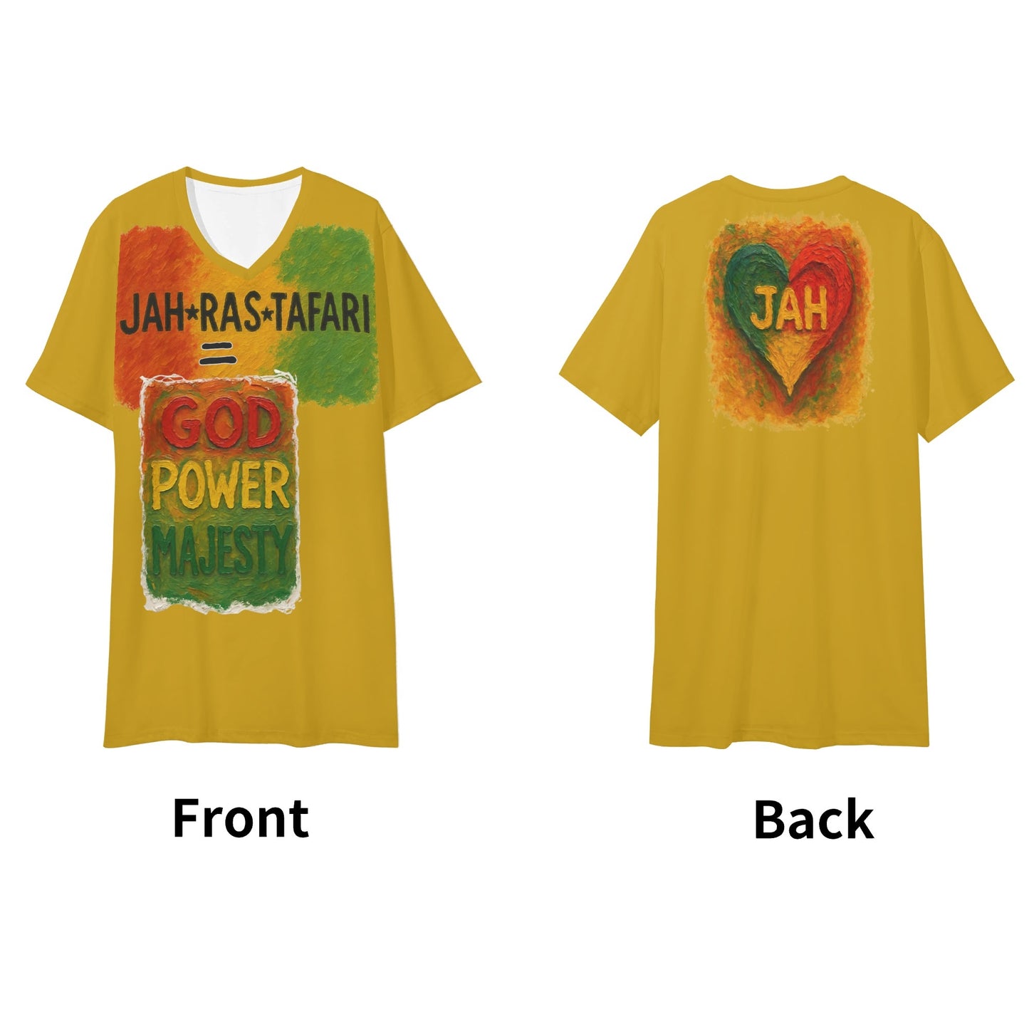 SoftSoul™ V-Neck Tee | "Jah.Ras.Tafari"