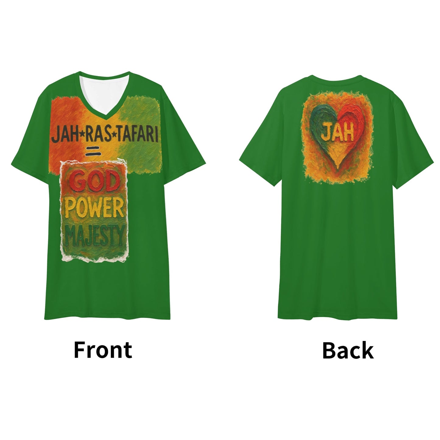 SoftSoul™ V-Neck Tee | "Jah.Ras.Tafari"