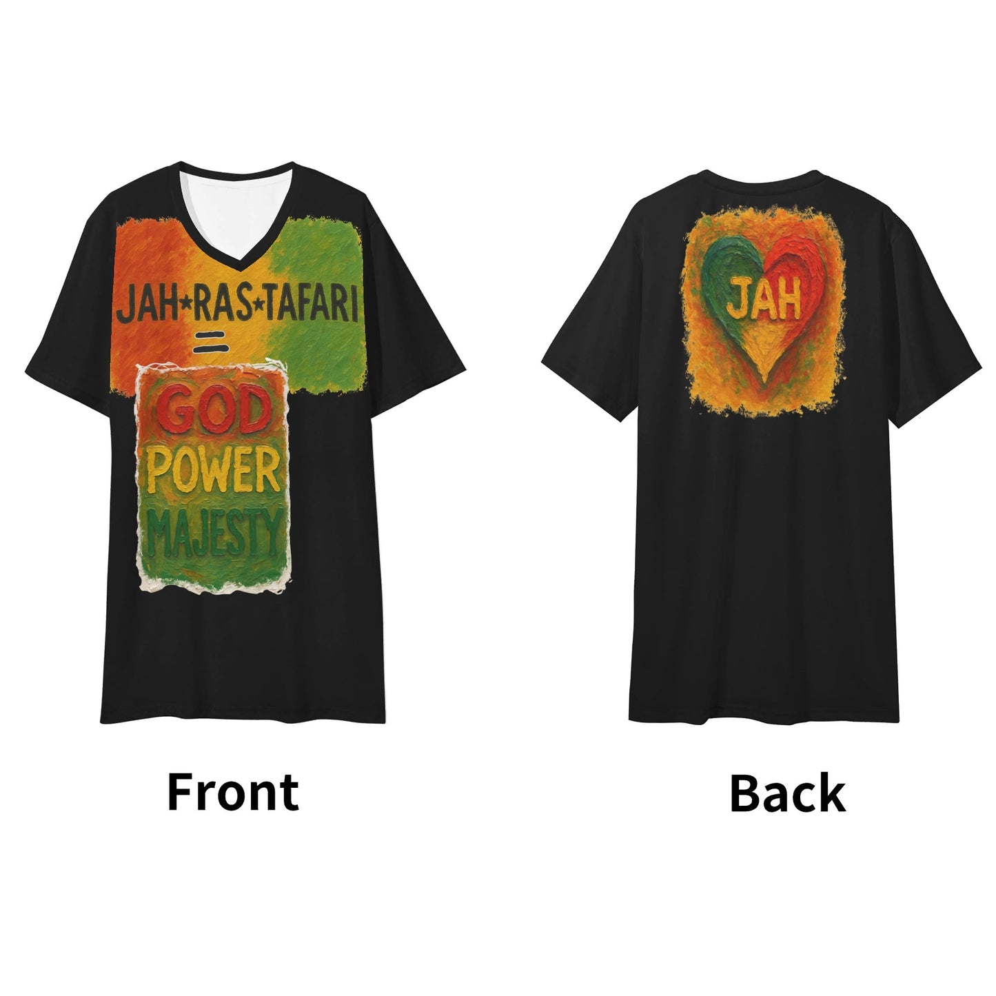 SoftSoul™ V-Neck Tee | "Jah.Ras.Tafari"