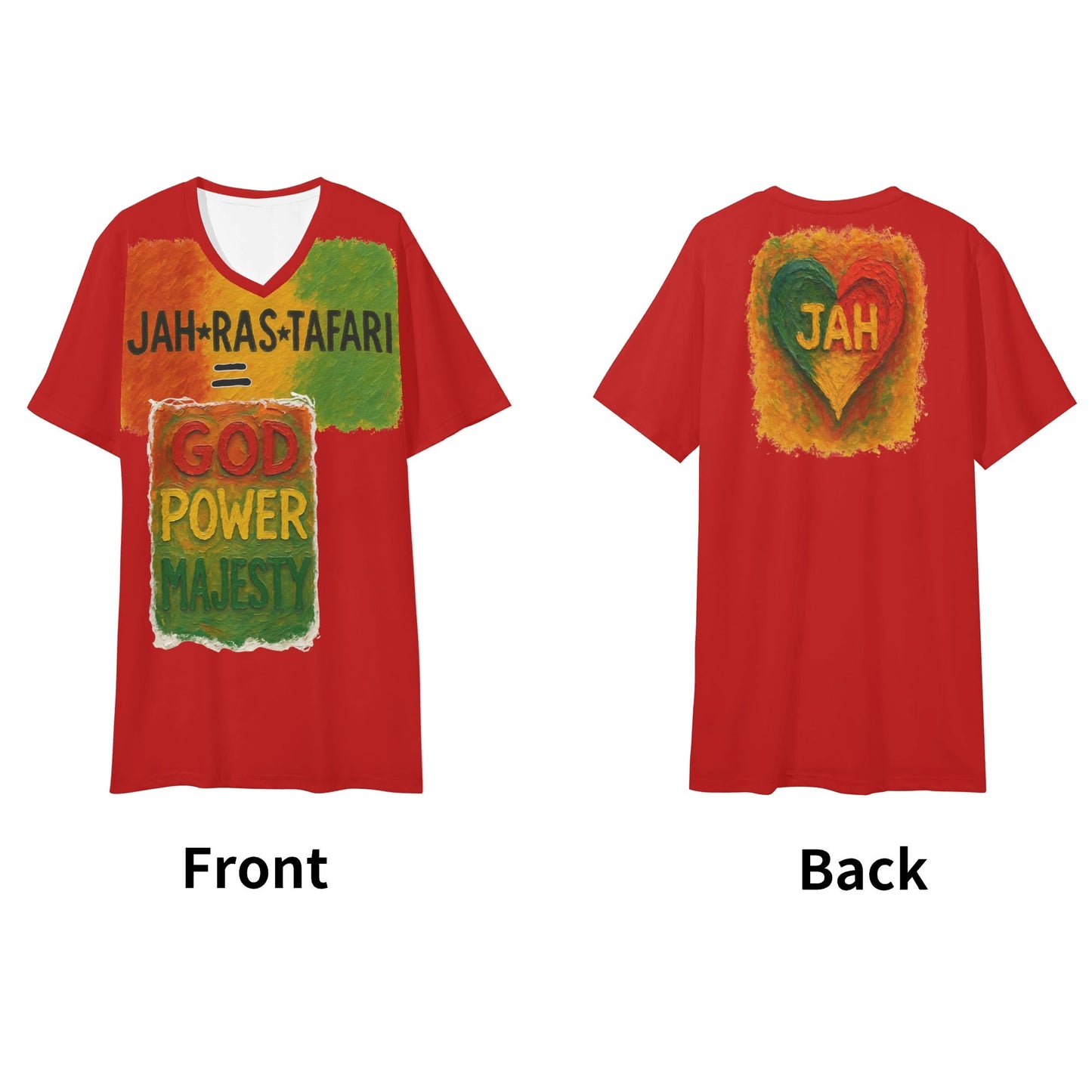 SoftSoul™ V-Neck Tee | "Jah.Ras.Tafari"