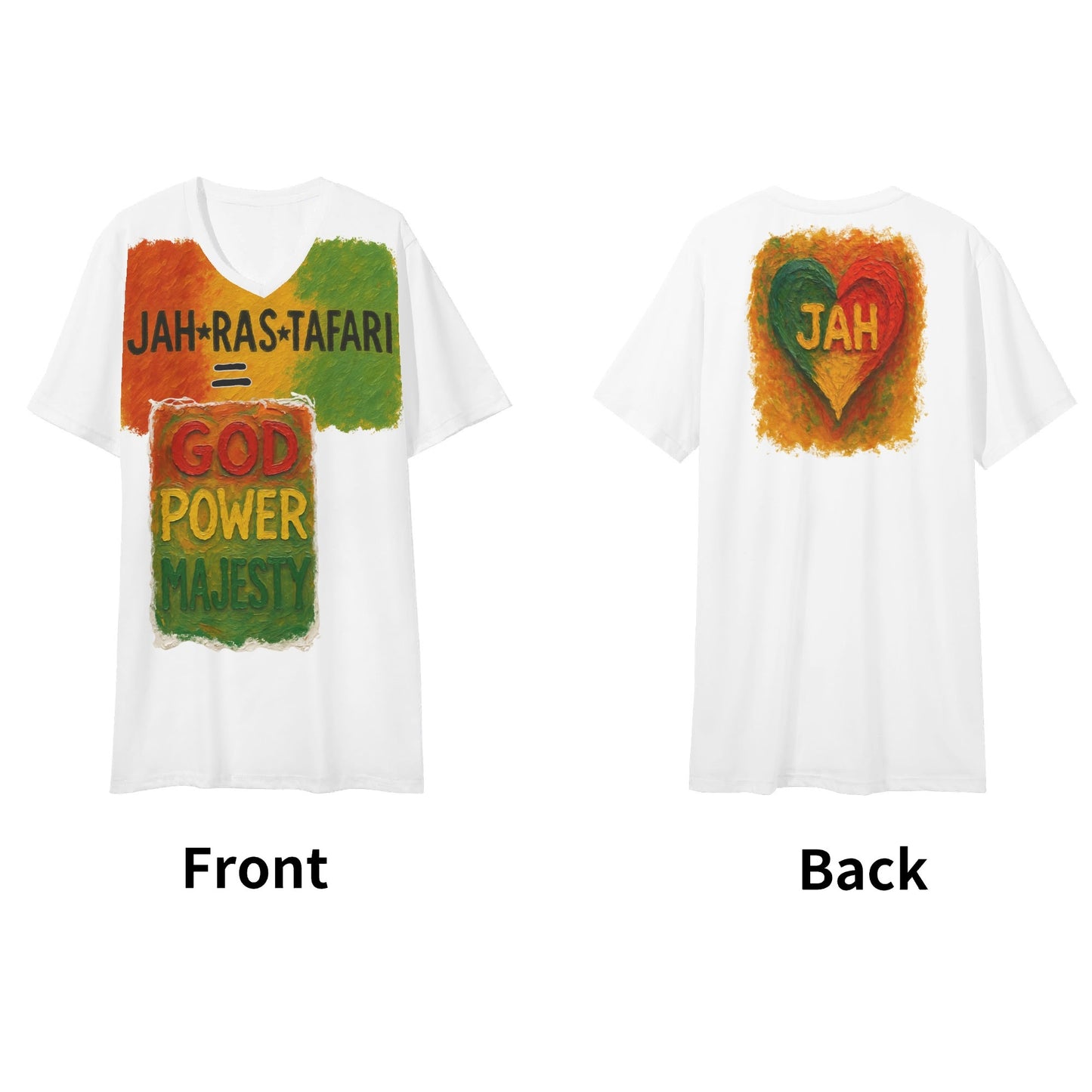 SoftSoul™ V-Neck Tee | "Jah.Ras.Tafari"