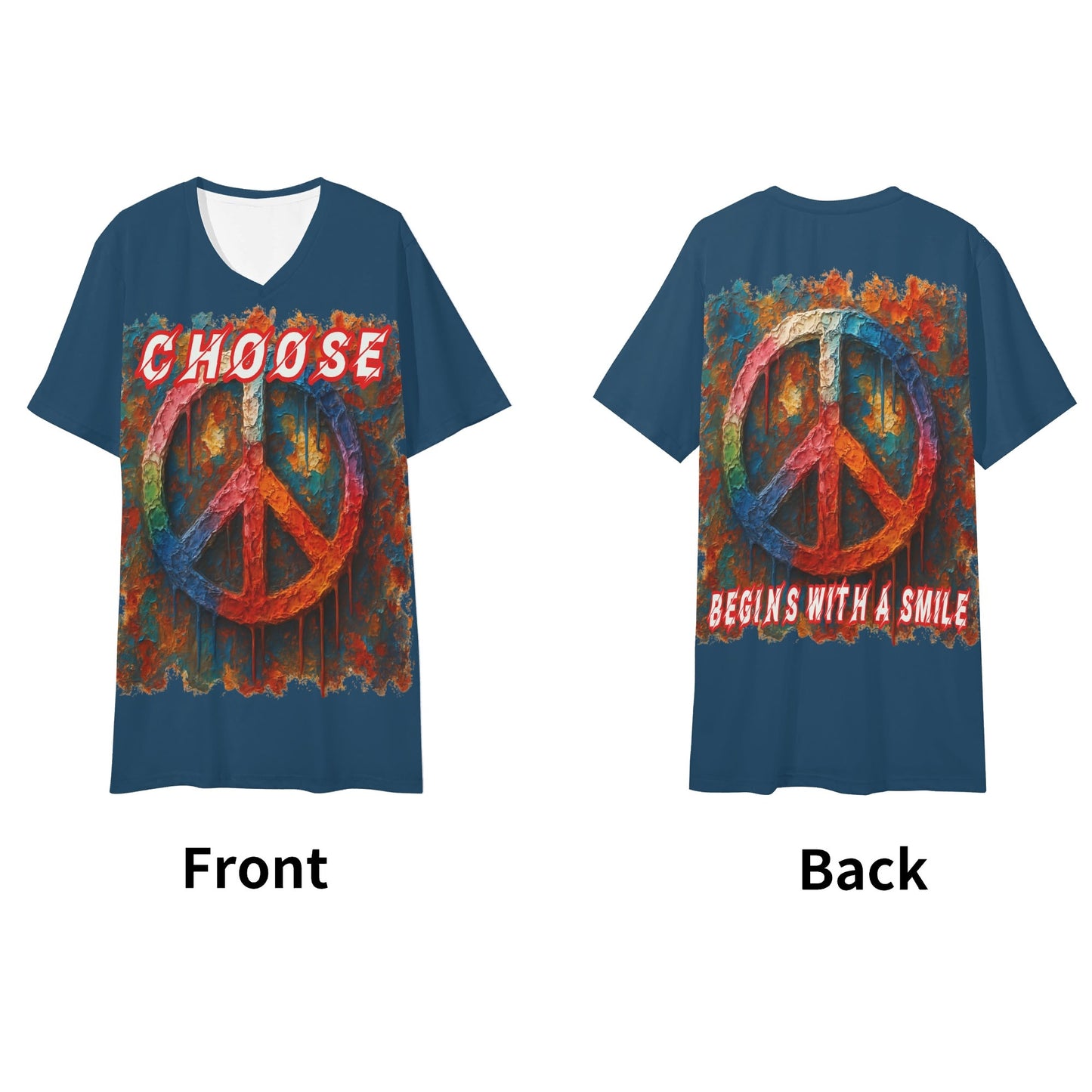 SoftSoul™ V-Neck Tee | "Choose Peace"