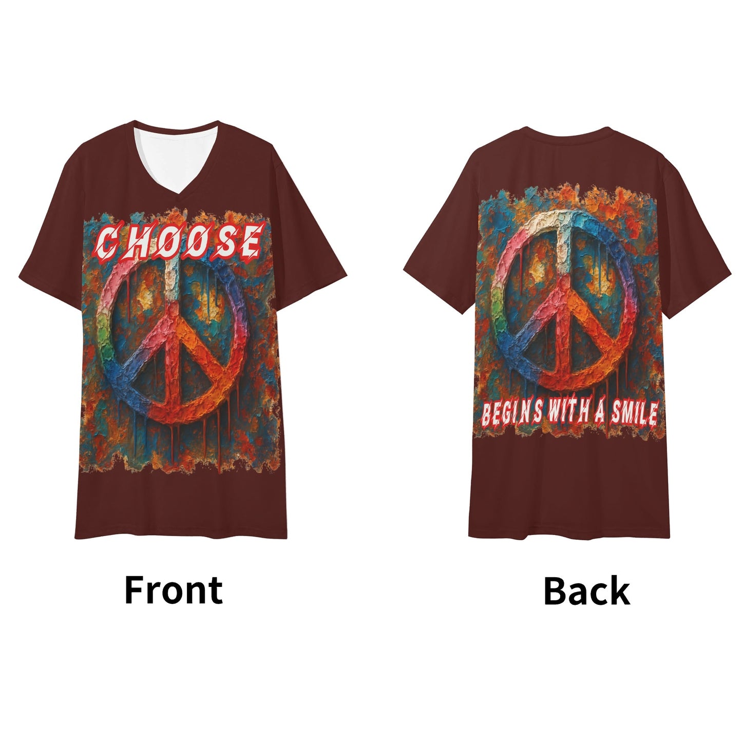 SoftSoul™ V-Neck Tee | "Choose Peace"