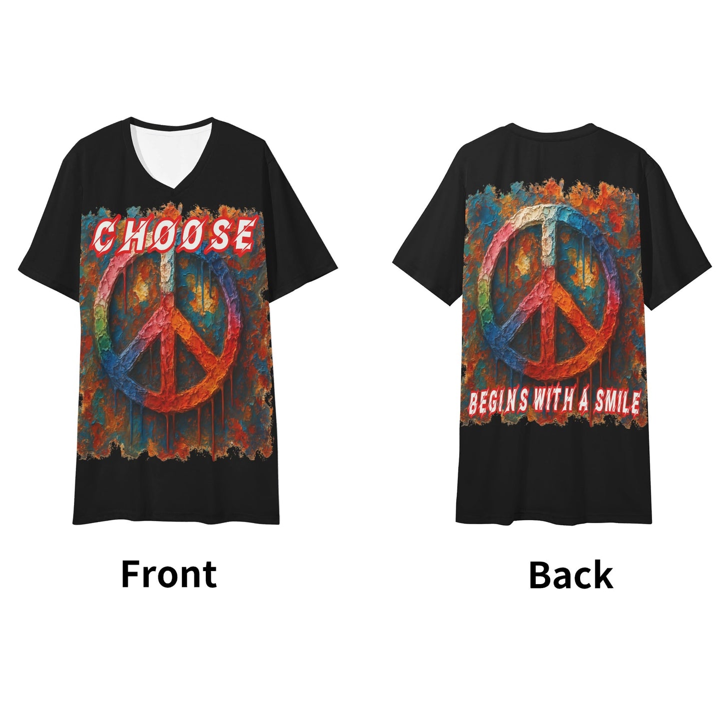 SoftSoul™ V-Neck Tee | "Choose Peace"