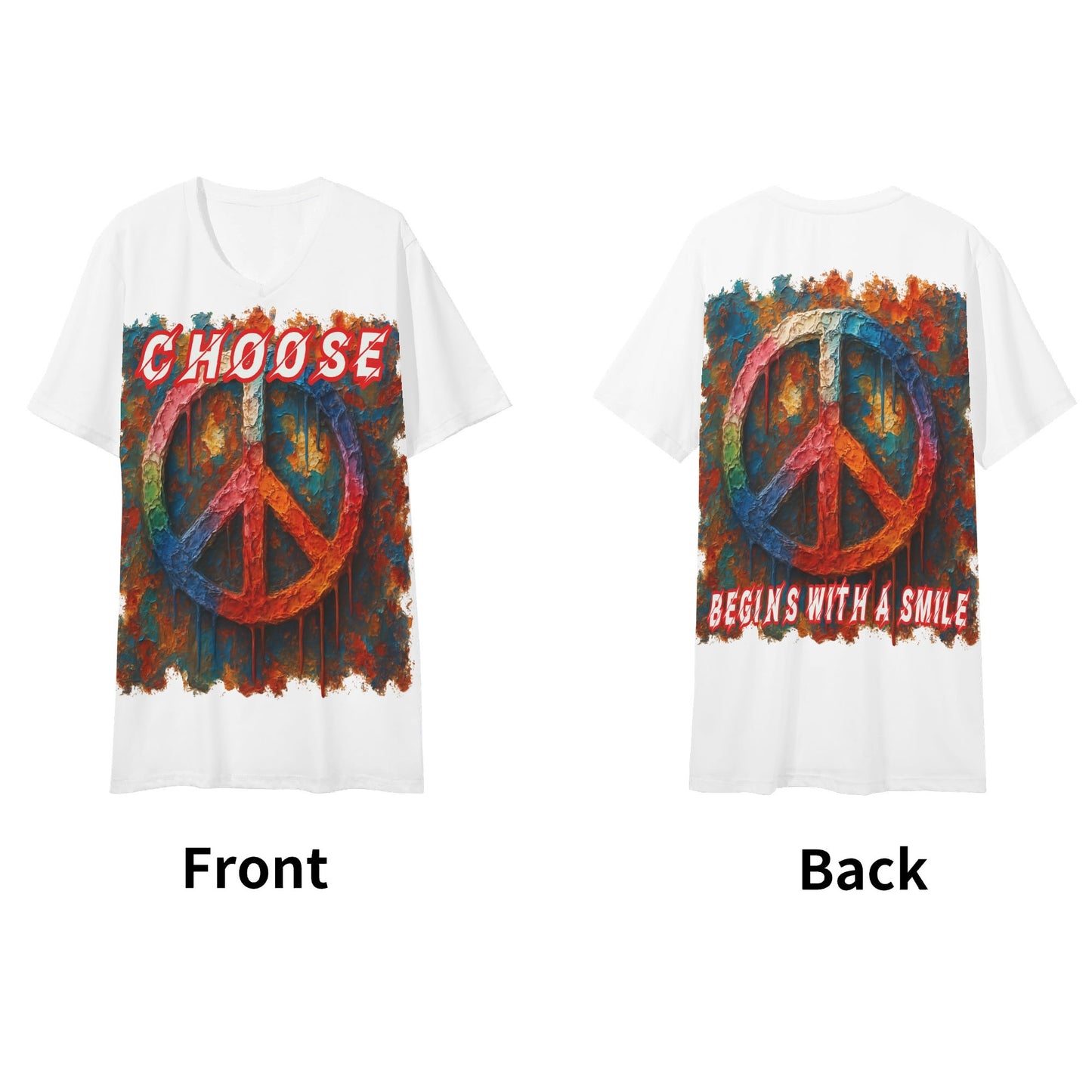 SoftSoul™ V-Neck Tee | "Choose Peace"