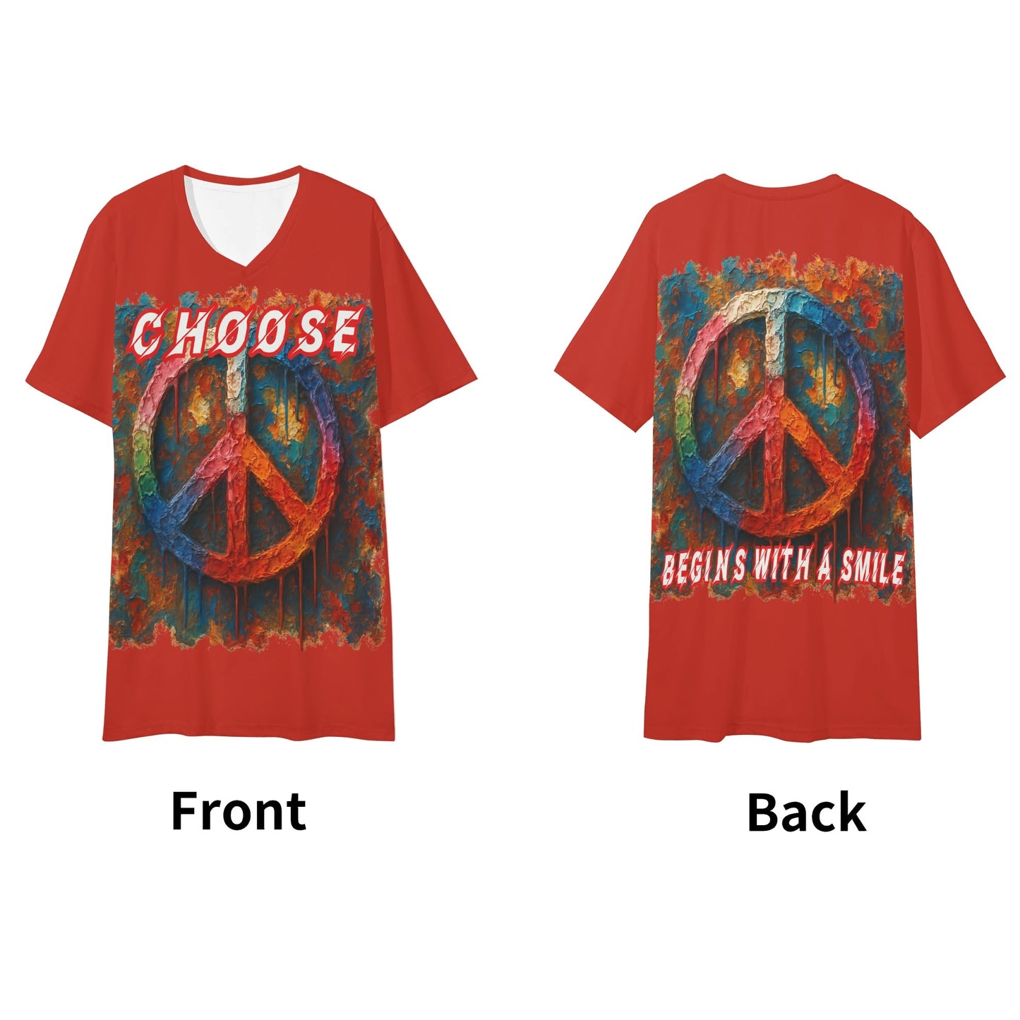 SoftSoul™ V-Neck Tee | "Choose Peace"
