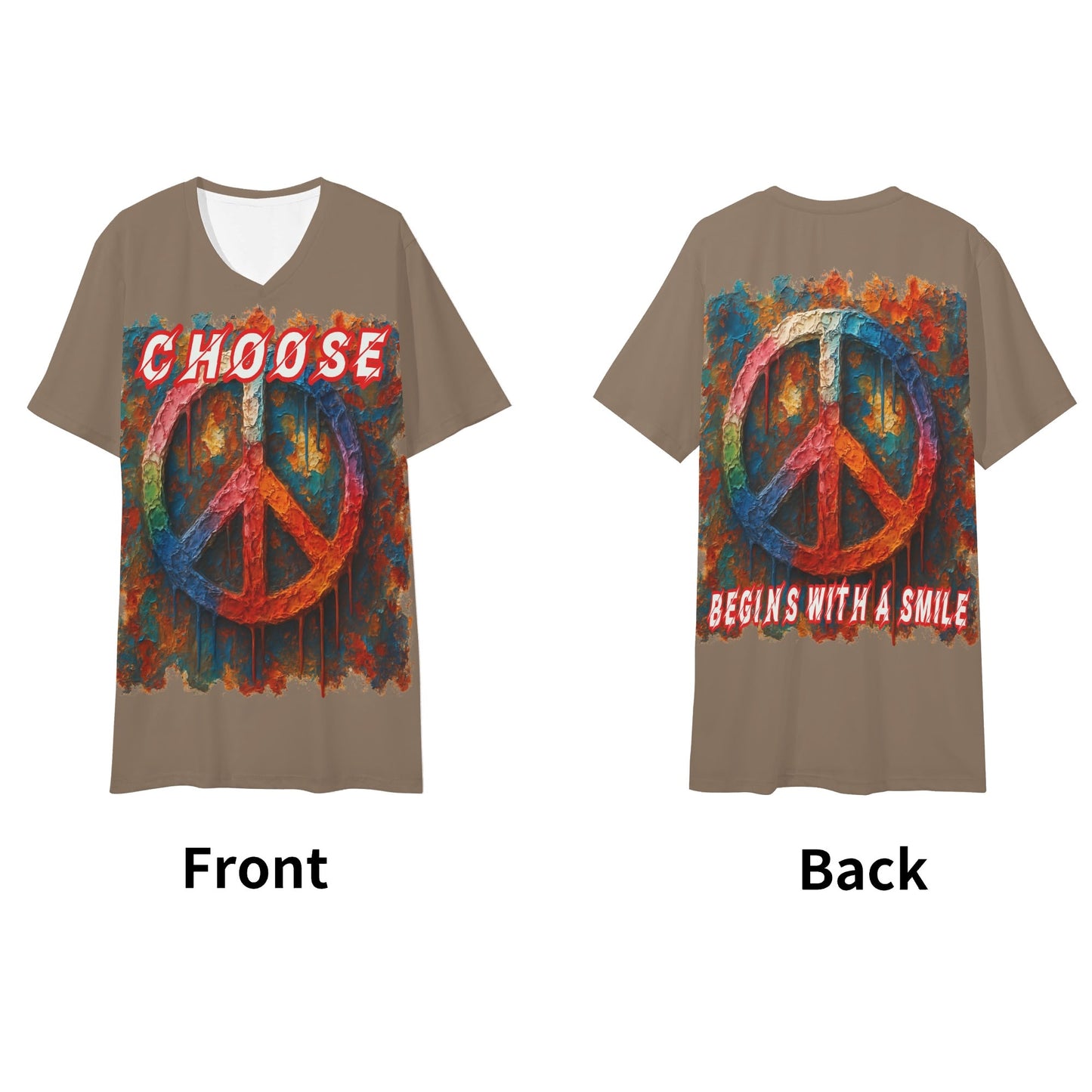 SoftSoul™ V-Neck Tee | "Choose Peace"