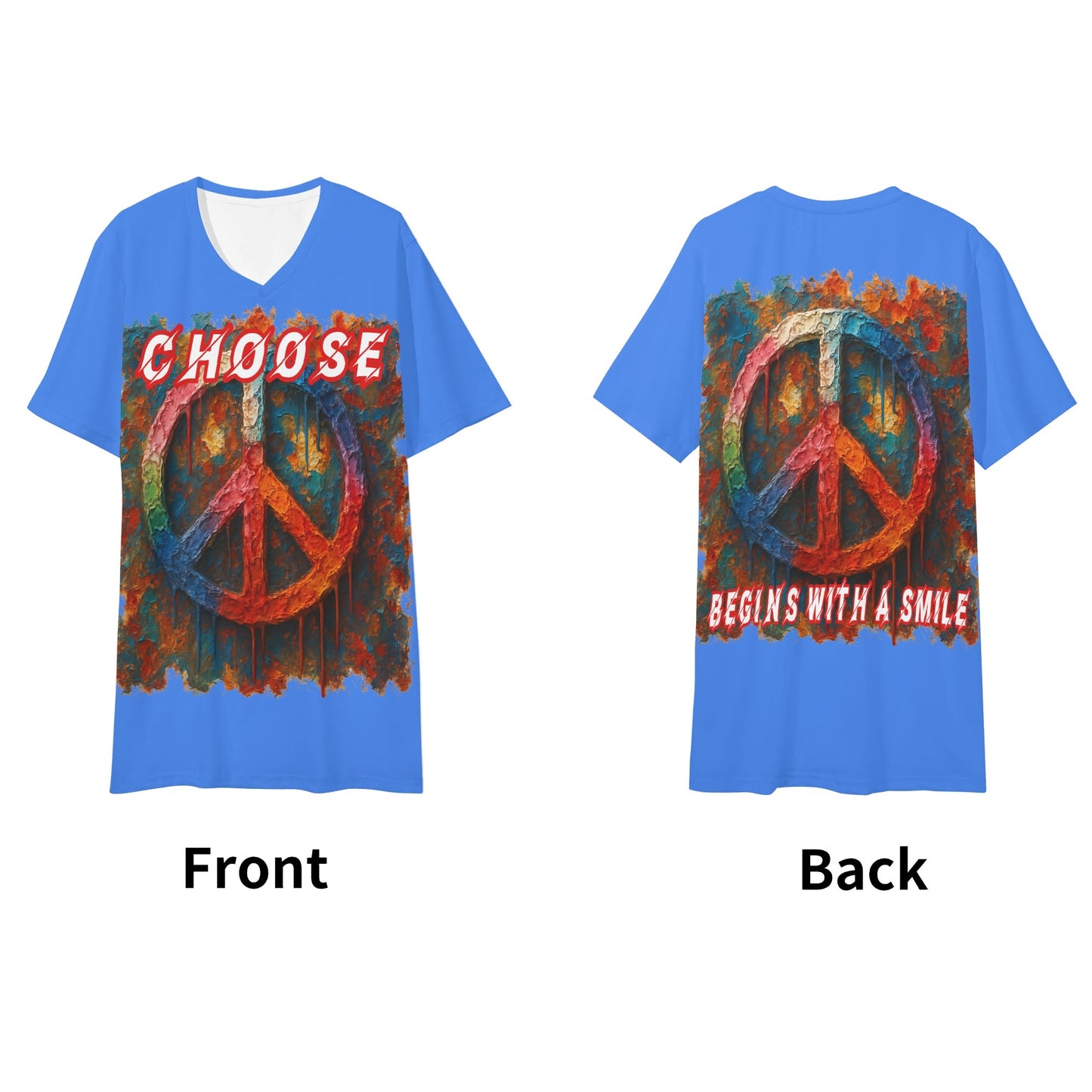SoftSoul™ V-Neck Tee | "Choose Peace"