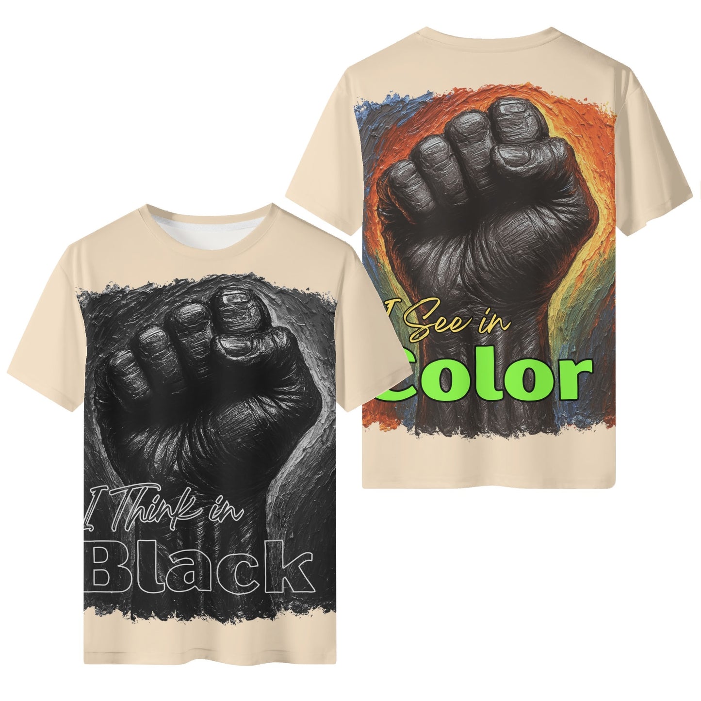 Mystique Motion™ Premium T-Shirt |"I Think in Black, See in Color"