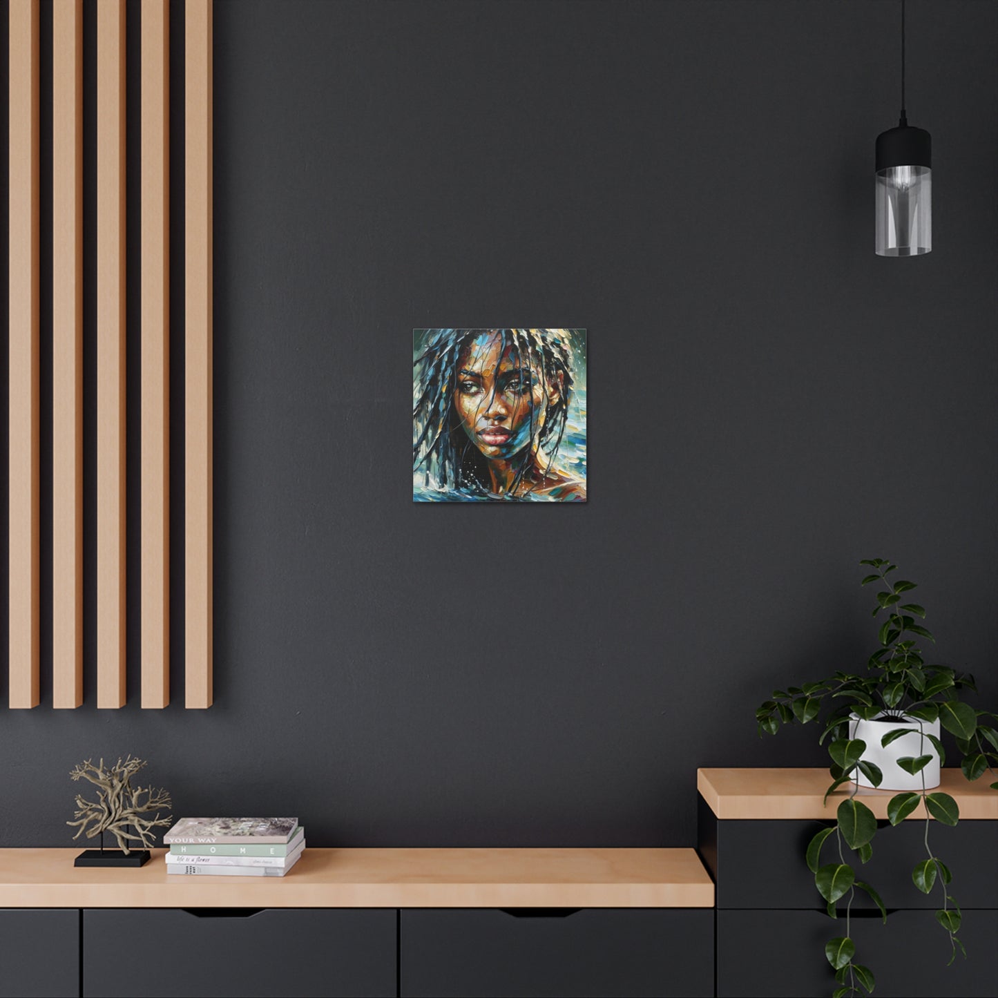 Art Print#10 of Trini Woman - Chilling in the Caribbean Sea, Oil Finish, West Indian Ethnicity, Cultural, Heritage Art, Canvas Gallery Wraps