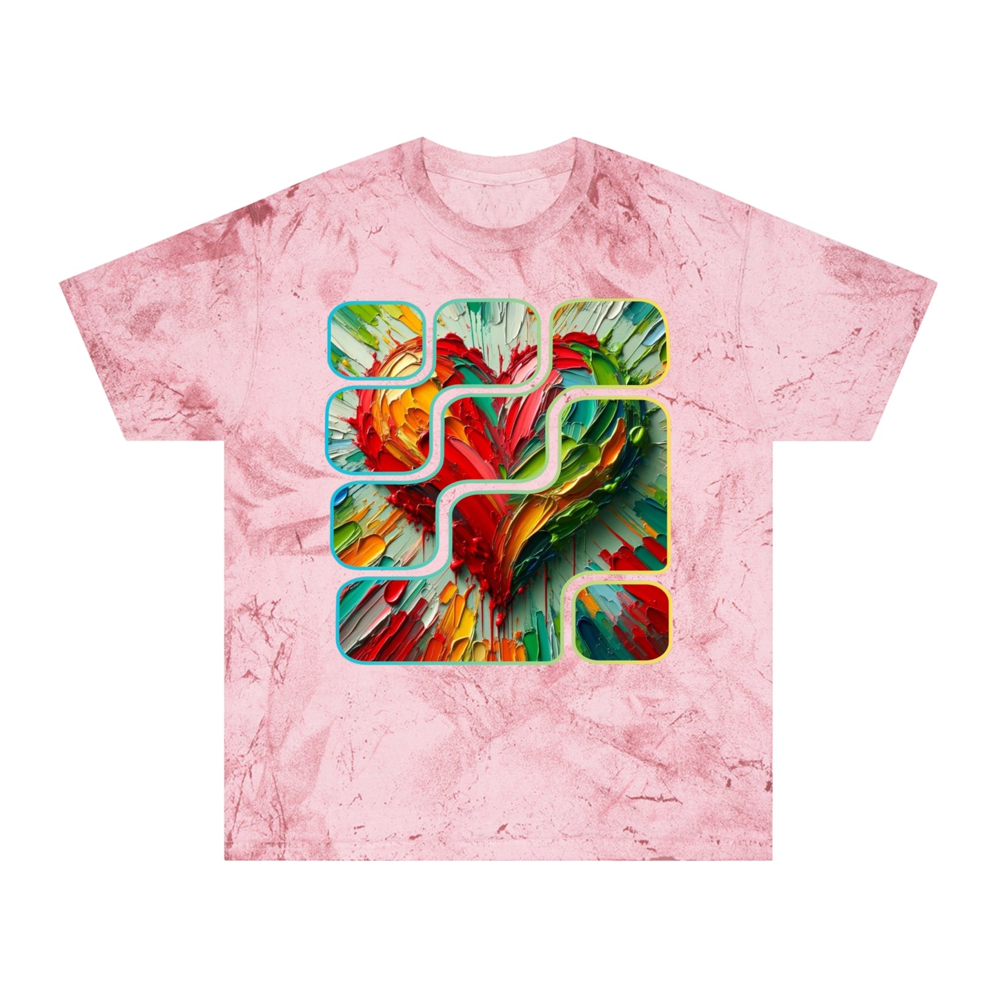 Unisex Color Blast T-Shirt "Love" One World, Self-Love, Anti-Racism, One Love, Unity, Inclusion, Diversity, Immigrant Outsiders, Cultural Identity, Black Excellence Empowerment Inspiration, FashionWithPurpose, ConsciousClothing