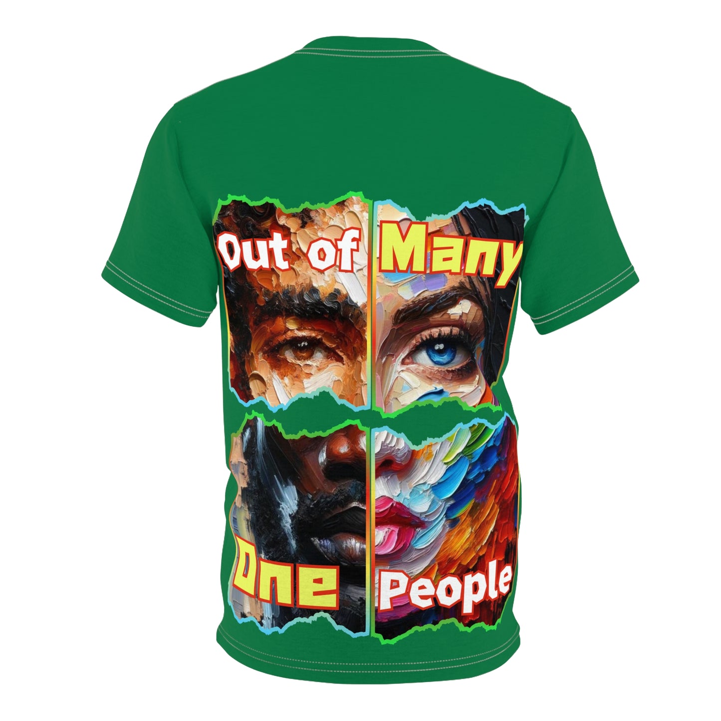 Unisex Cut & Sew Tee (AOP), "Out of Many One People"