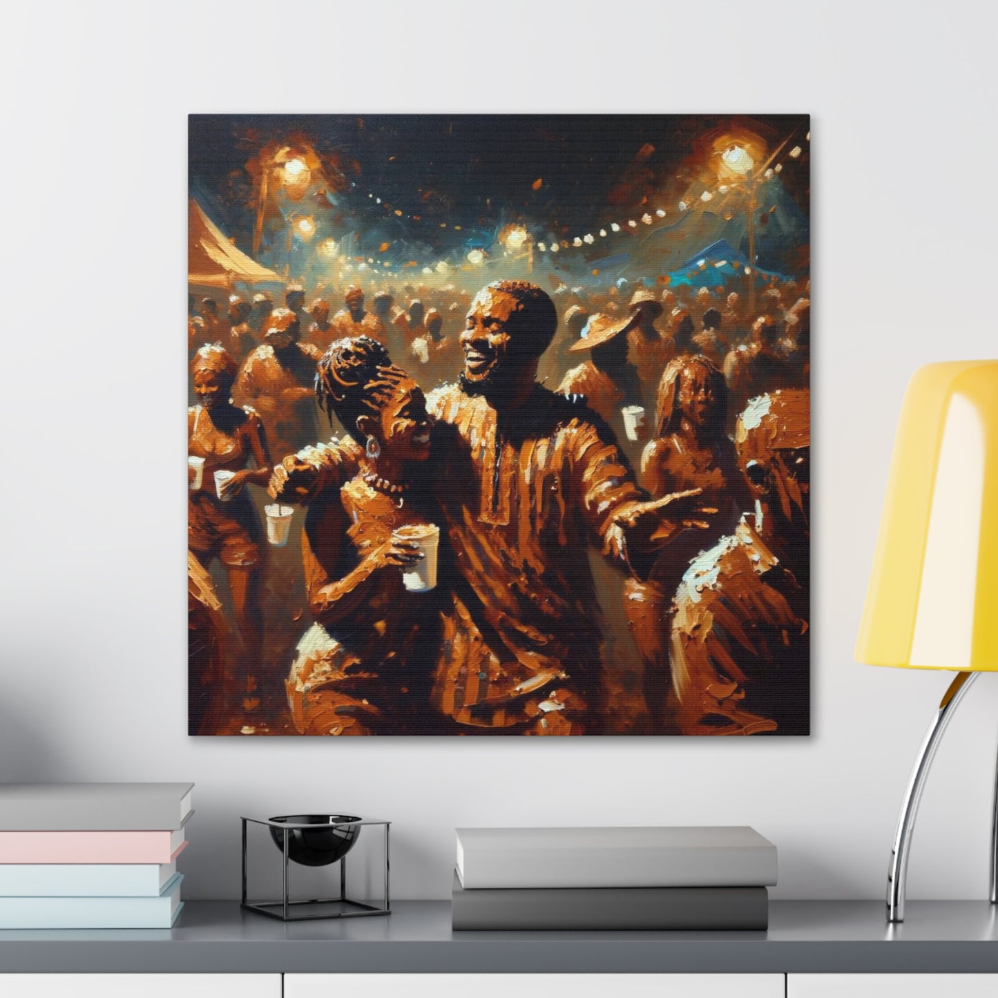 Art Print of Jouvert Morning, Afro-Caribbean Couple#8, Oil Finish, West Indian Ethnicity, Cultural, Heritage, Canvas Gallery Wraps