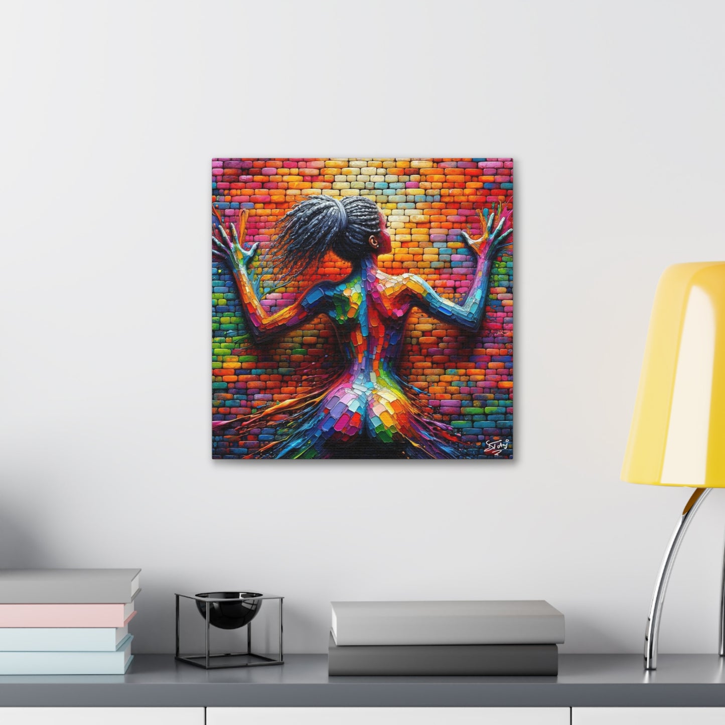 Art Print, Afro-Caribbean Woman, Oil Finish, West Indian Ethnicity, Cultural, Heritage, Semi-Abstract, Canvas Gallery Wrap