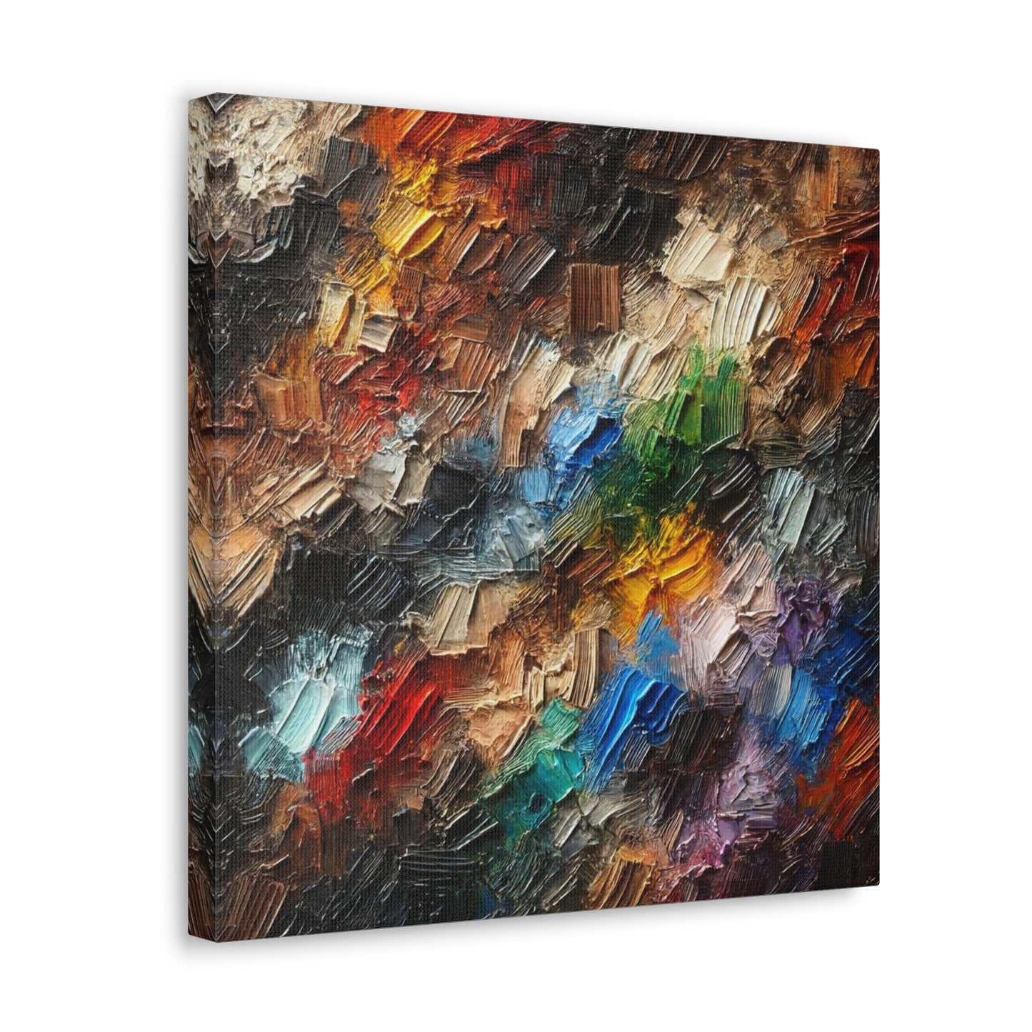 Art Print, African Print, Black Power, Abstract Oil Finish, Unity, One Love, Canvas Gallery Wrap